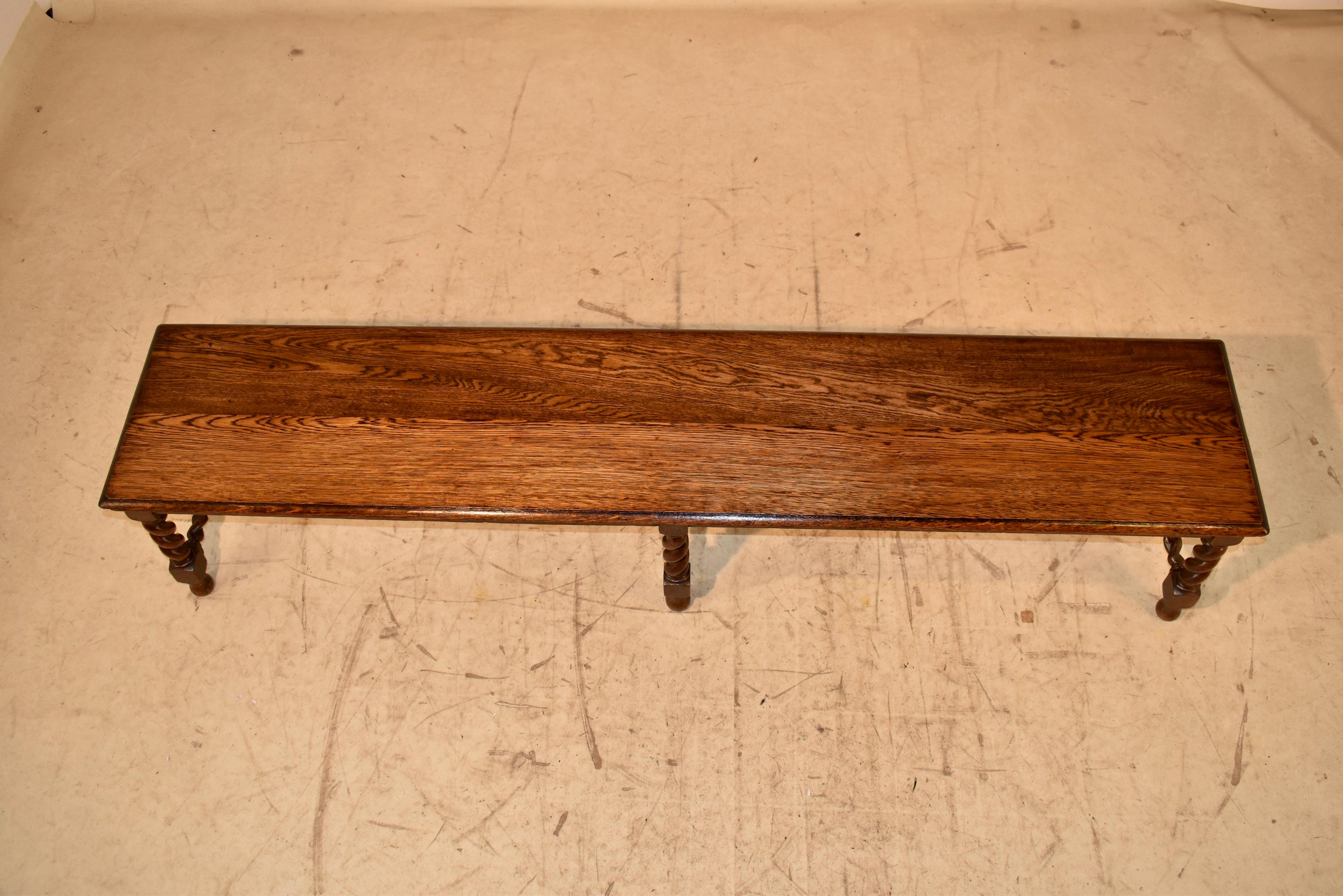 19th Century Long English Oak Bench In Good Condition For Sale In High Point, NC