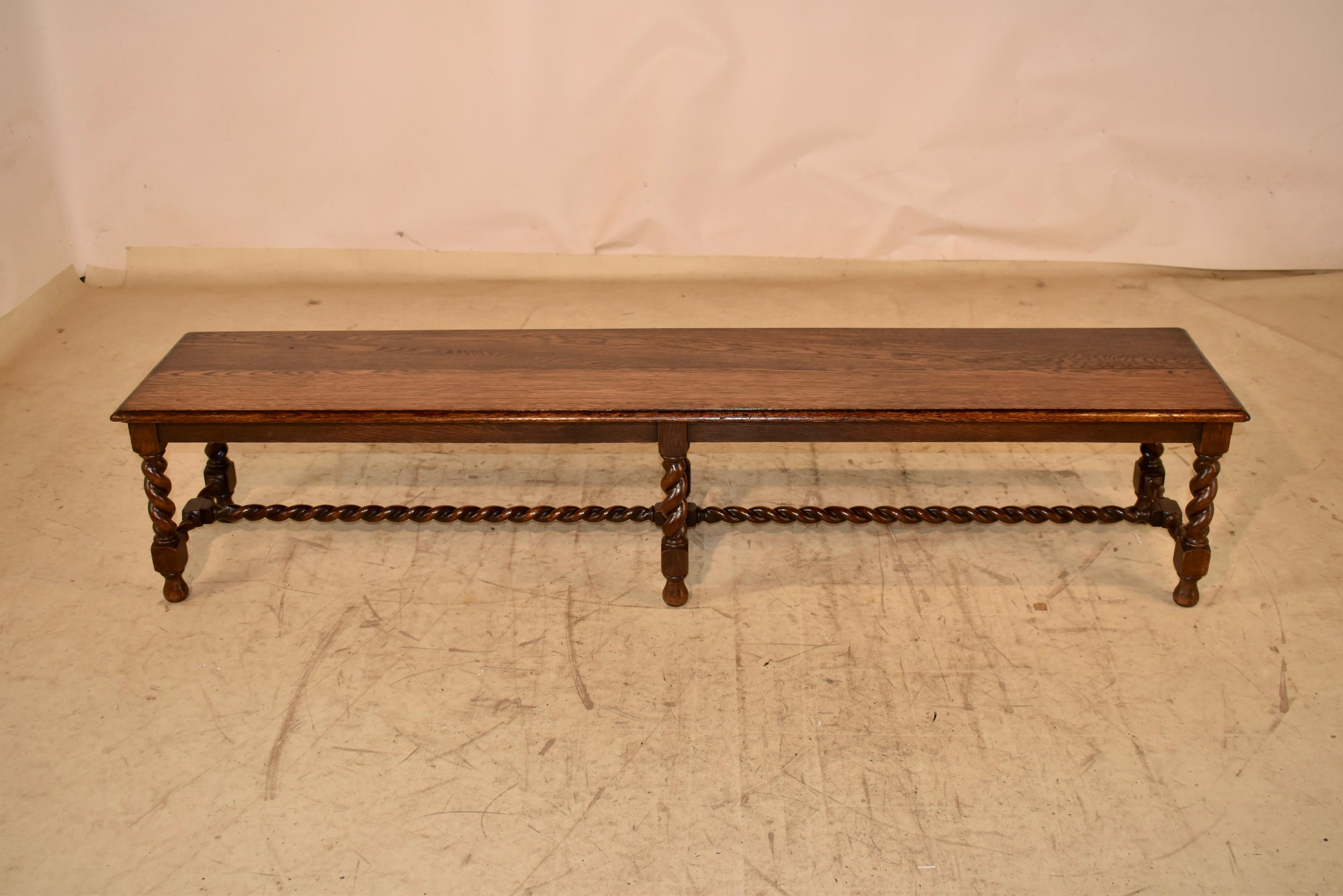 19th Century Long English Oak Bench For Sale 3