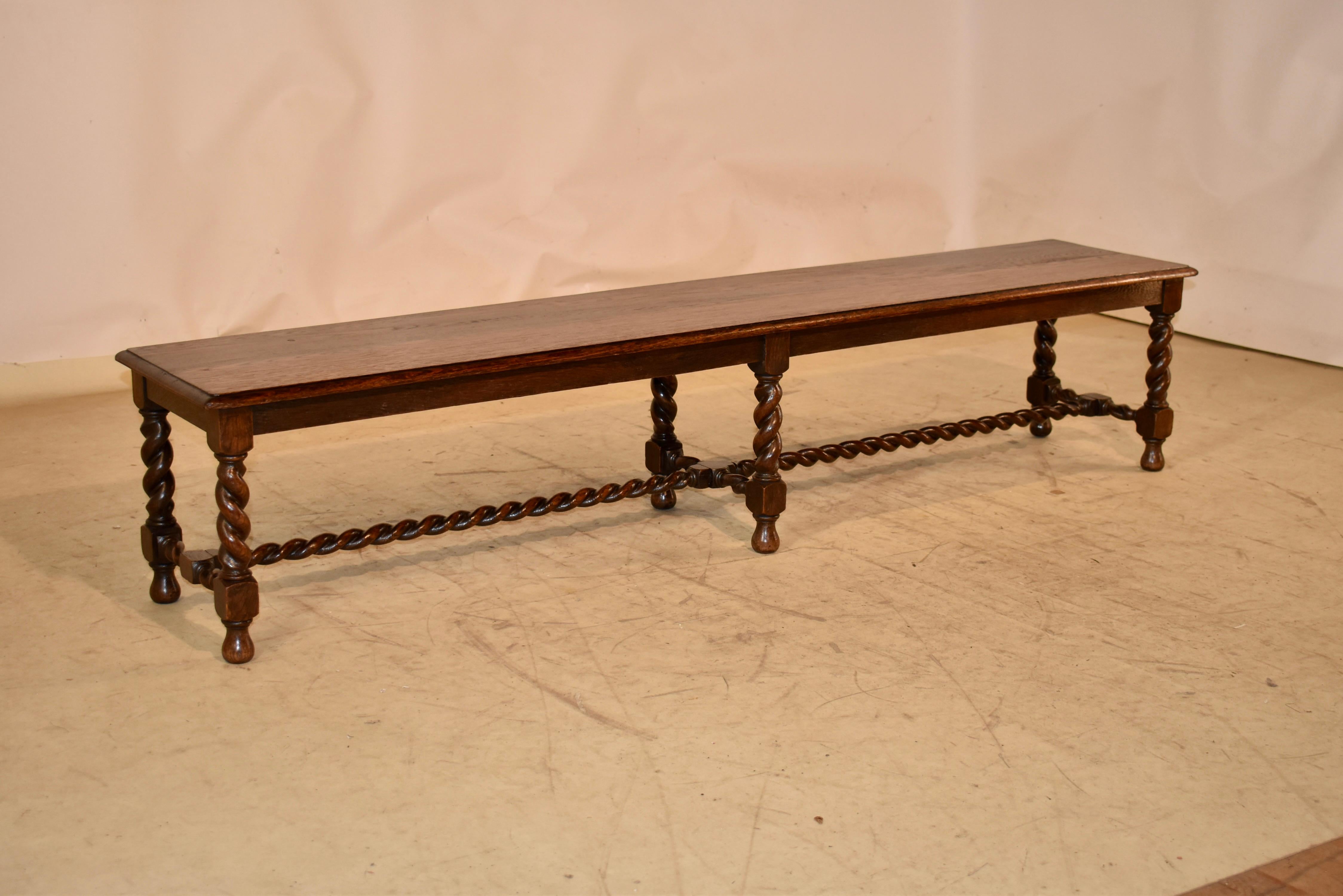 19th Century Long English Oak Bench For Sale 4