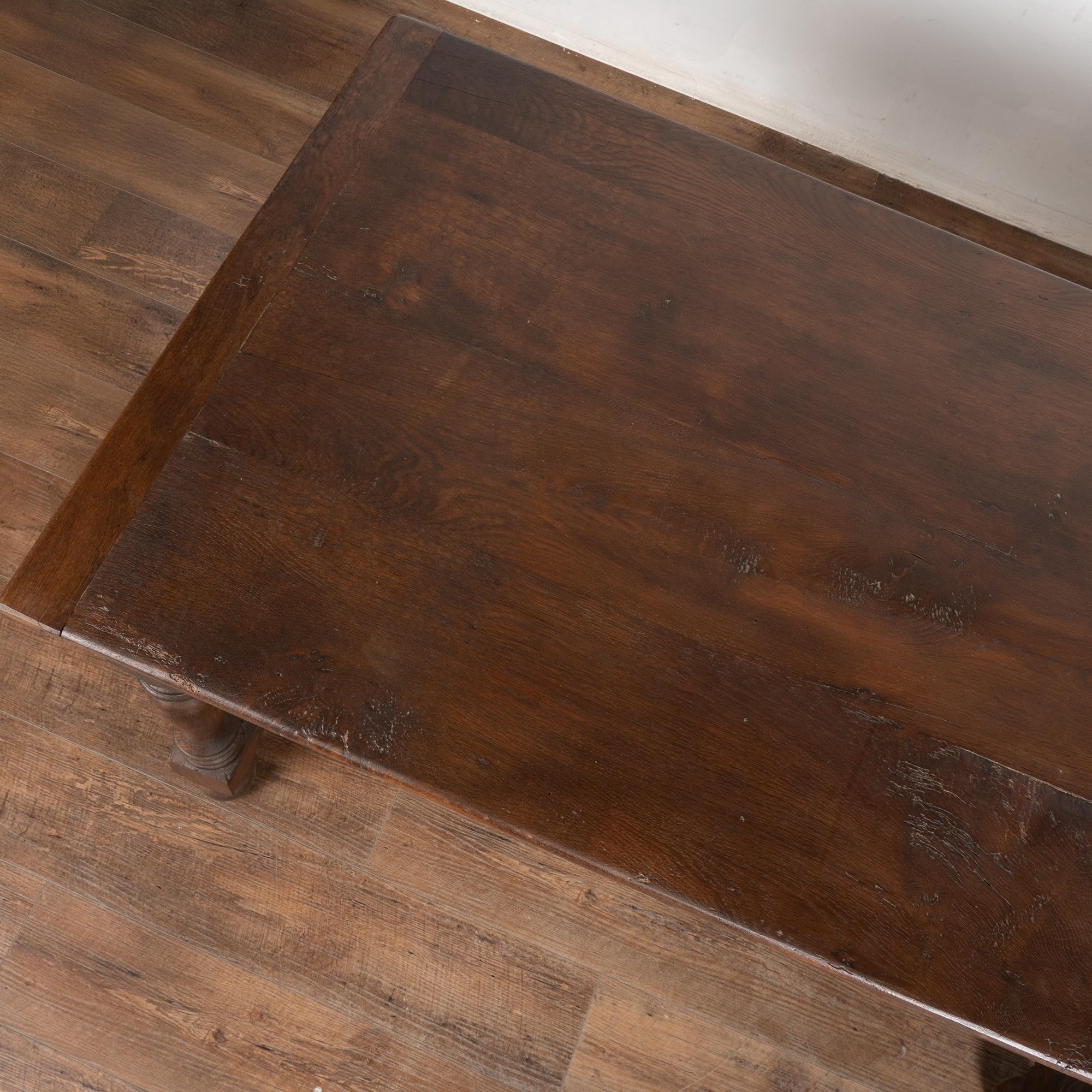 19th Century Long French Oak Refectory Library Table For Sale 7