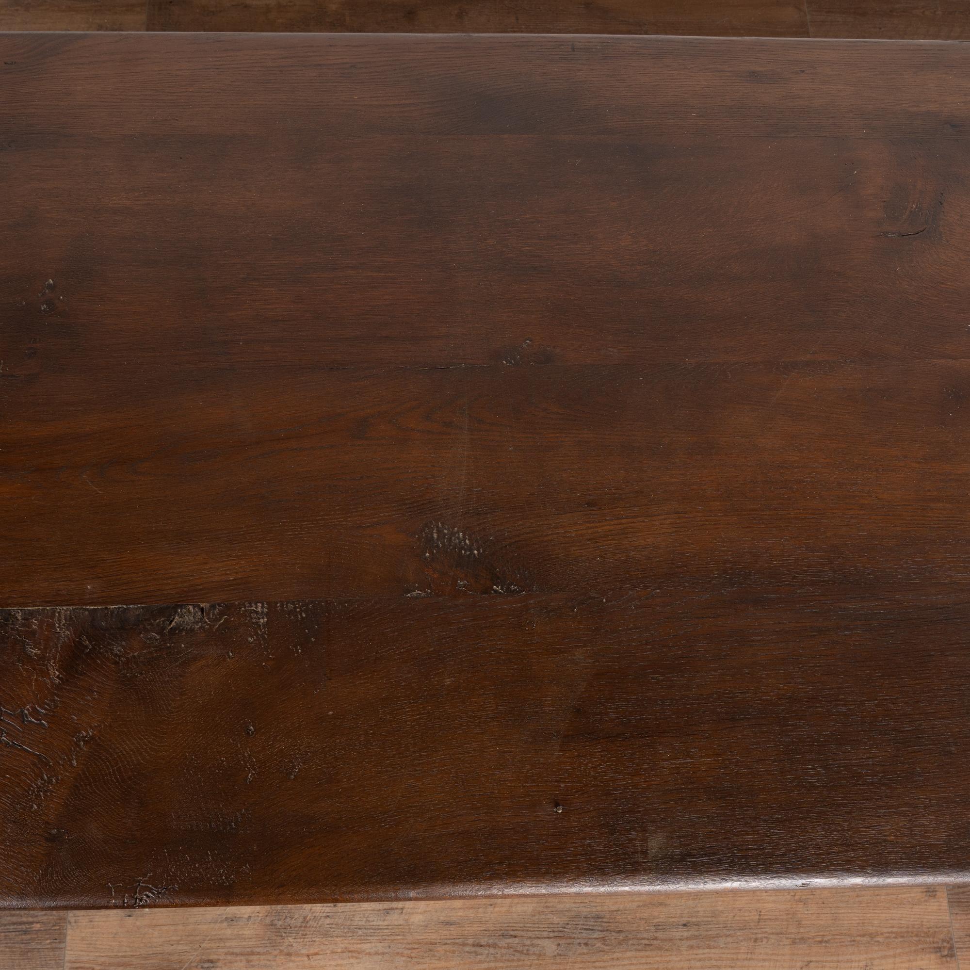 19th Century Long French Oak Refectory Library Table For Sale 8