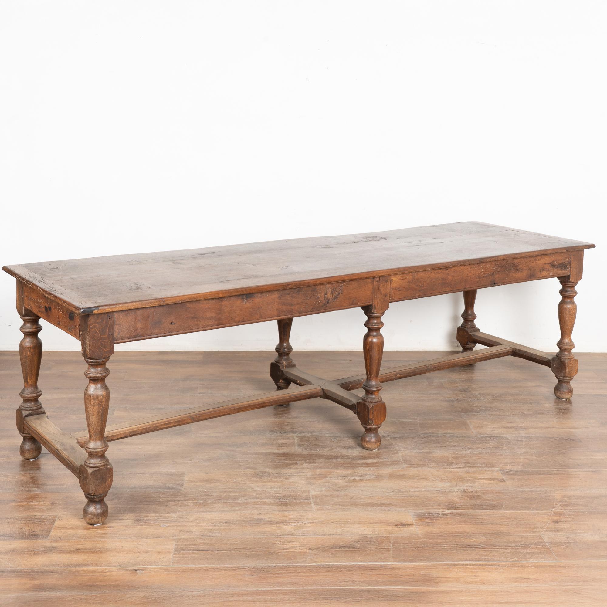 19th Century Long French Oak Refectory Library Table For Sale 10