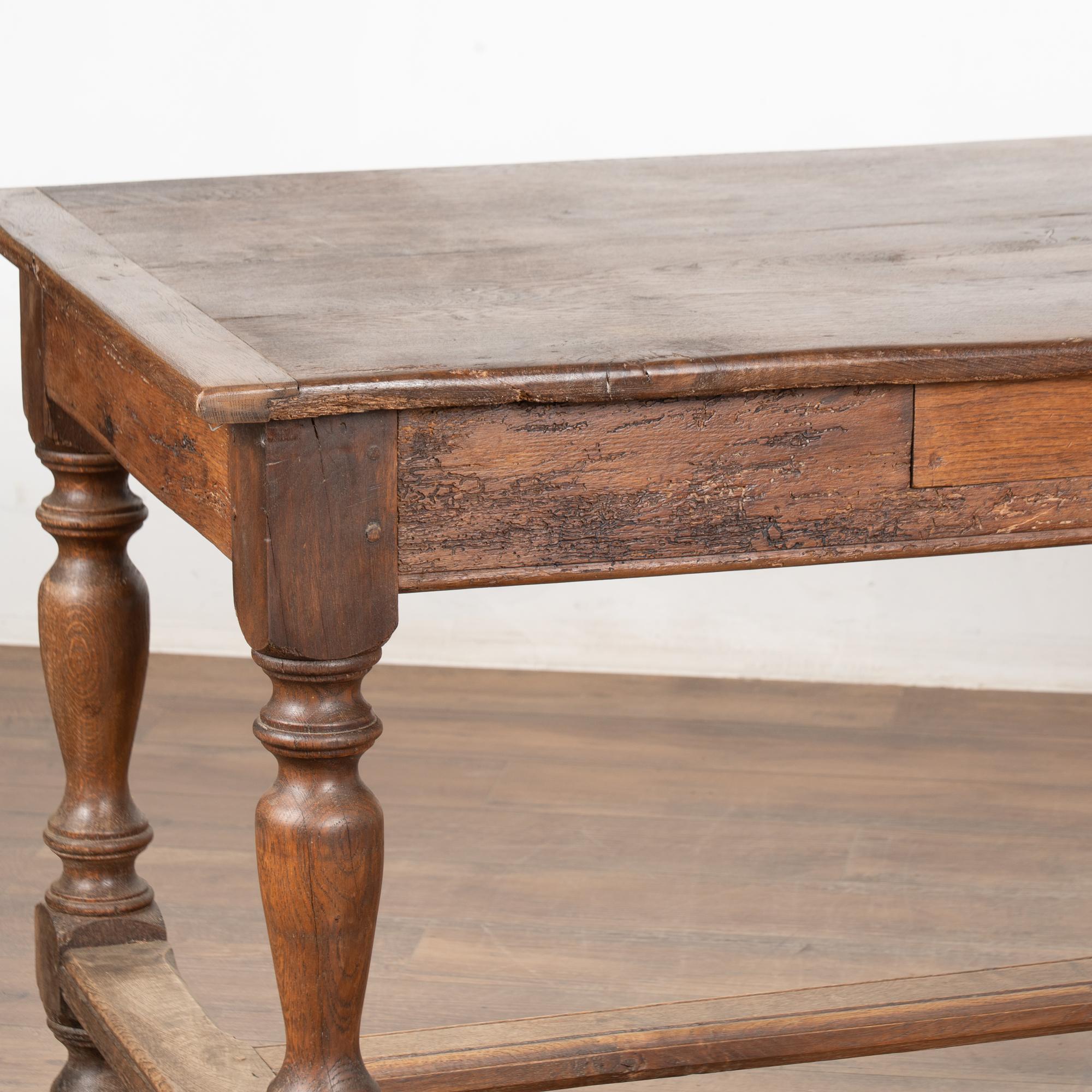 19th Century Long French Oak Refectory Library Table For Sale 1