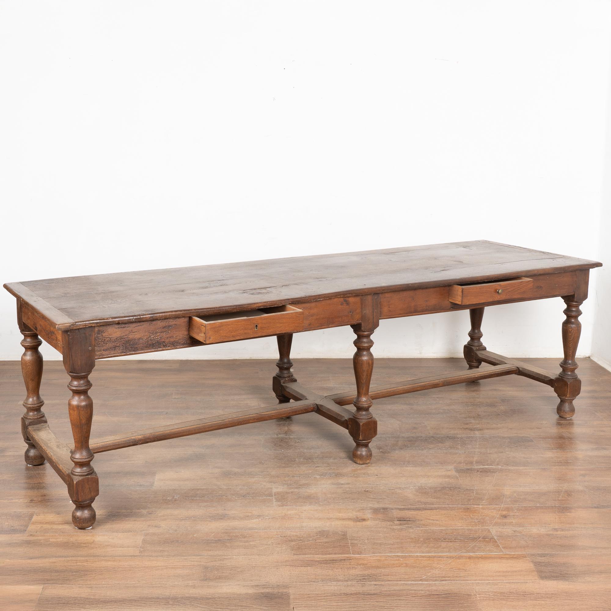 19th Century Long French Oak Refectory Library Table For Sale 3