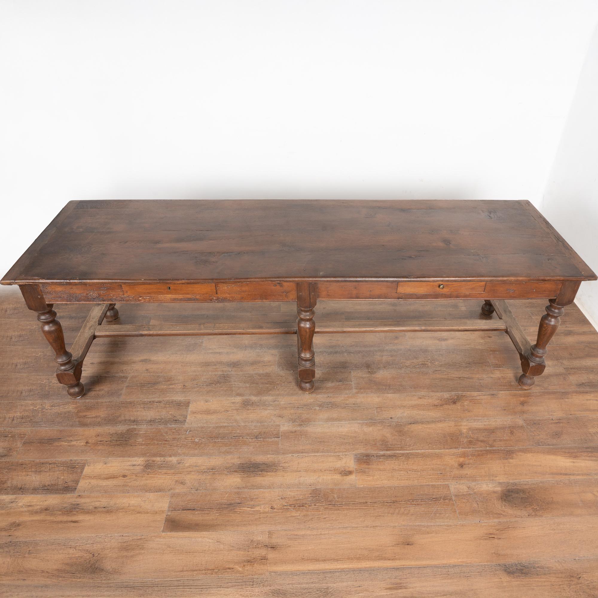 19th Century Long French Oak Refectory Library Table For Sale 5