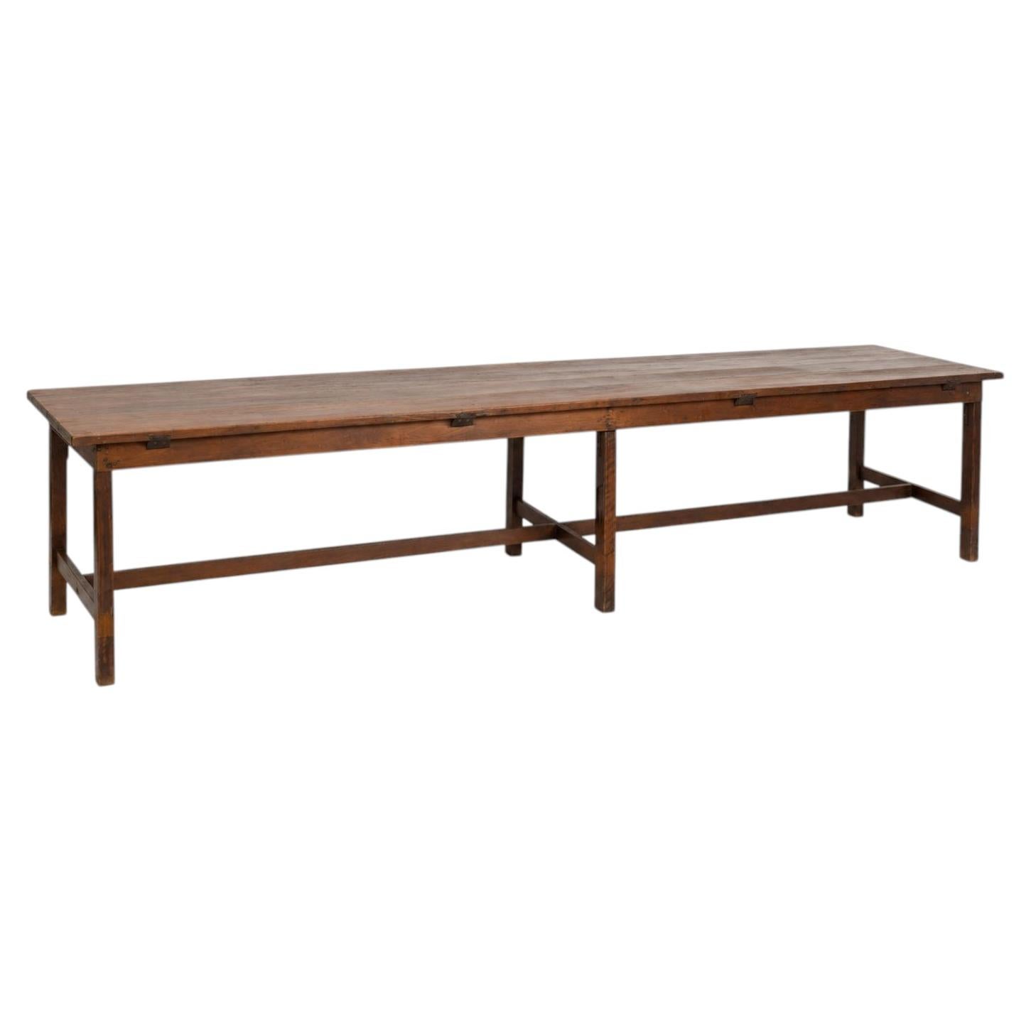 19th Century Long French Oak Refectory Table