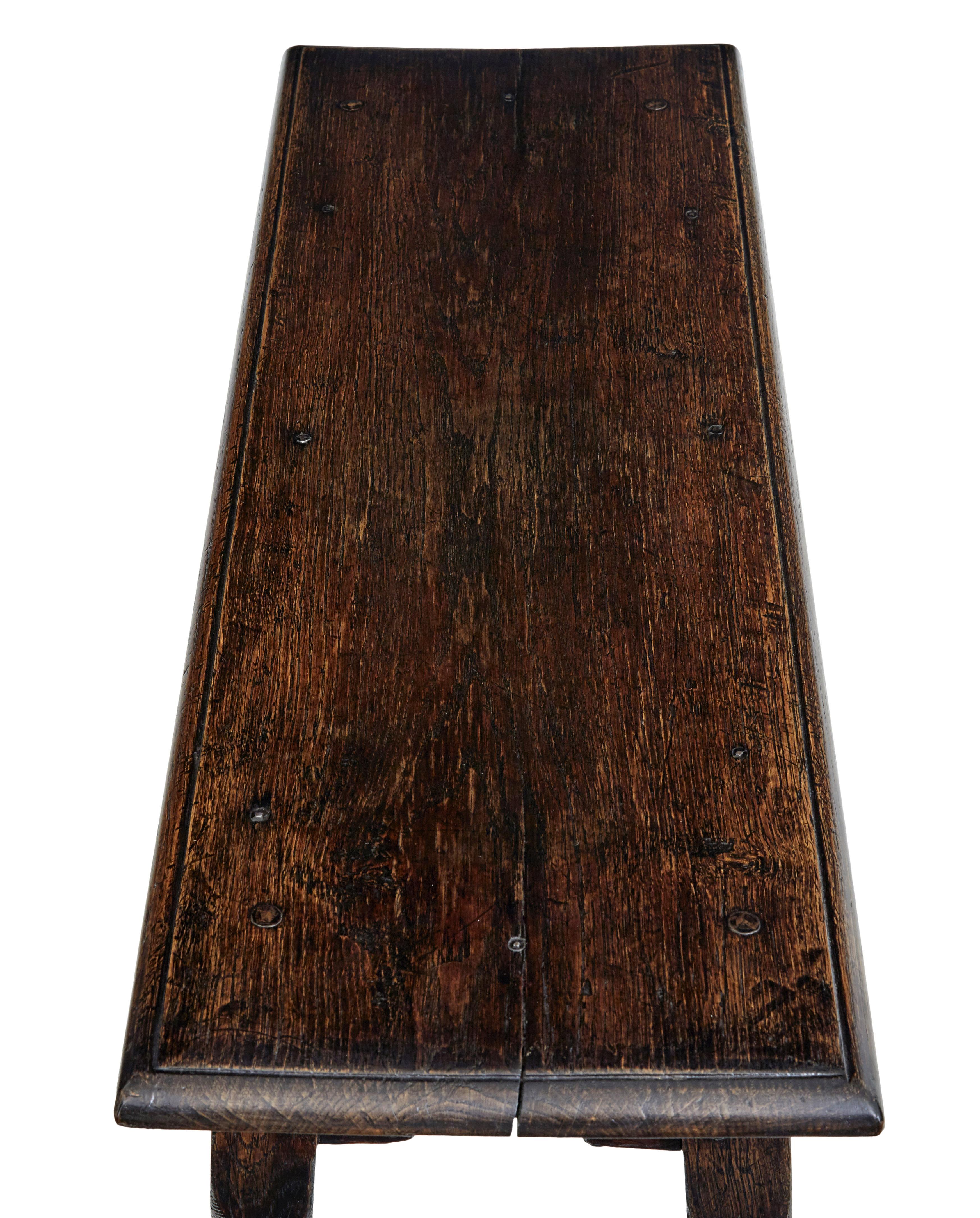 Woodwork 19th Century Long Oak Joint Stool
