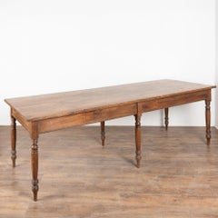 19th Century Long Pine Refectory Table from Portugal