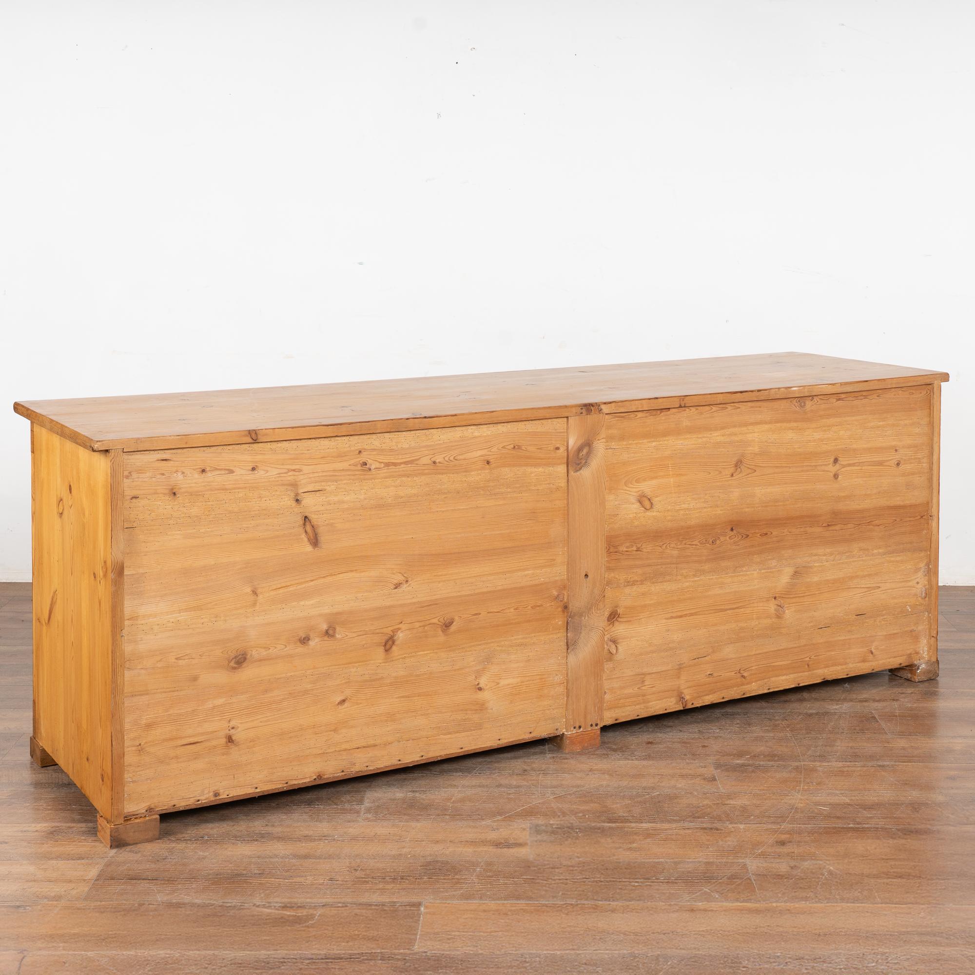 19th Century Long Pine Sideboard Cabinet Console from Denmark For Sale 6