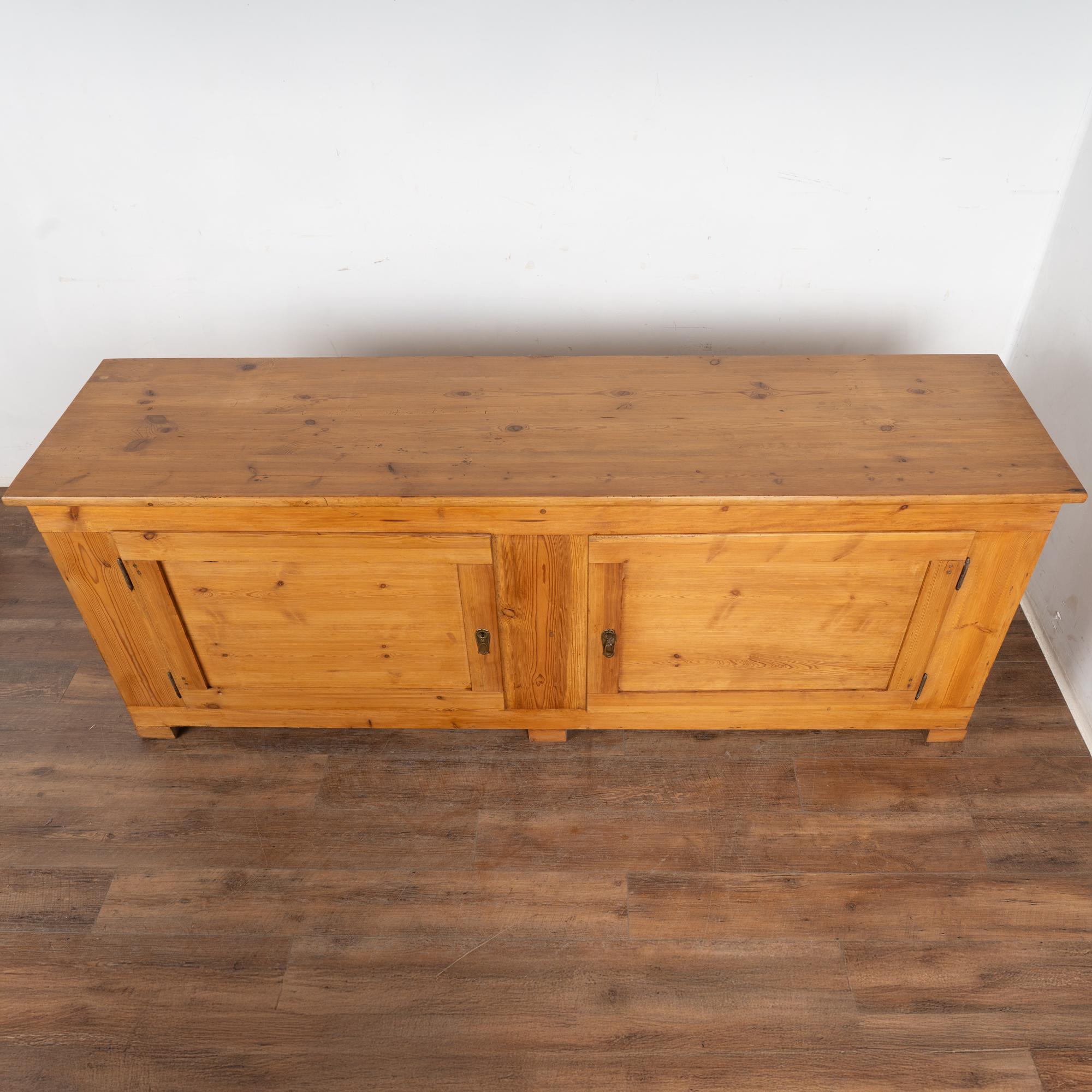 Danish 19th Century Long Pine Sideboard Cabinet Console from Denmark For Sale