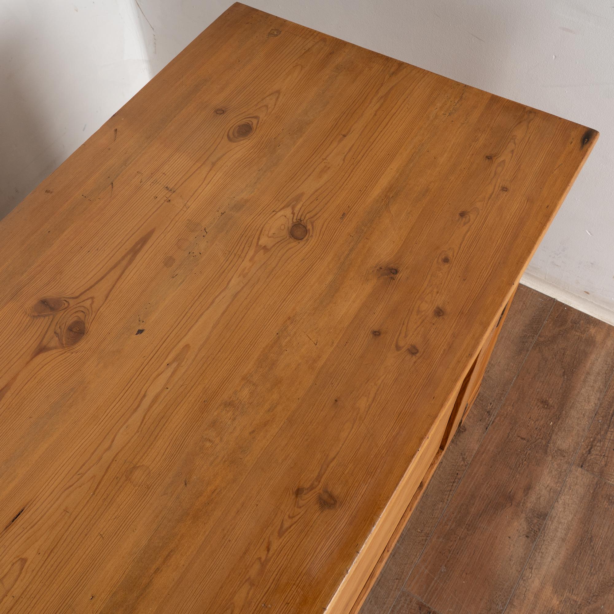 19th Century Long Pine Sideboard Cabinet Console from Denmark For Sale 1