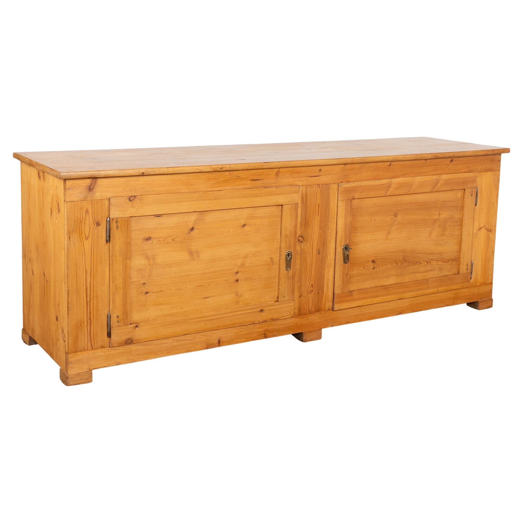 19th Century Long Pine Sideboard Cabinet Console from Denmark For Sale