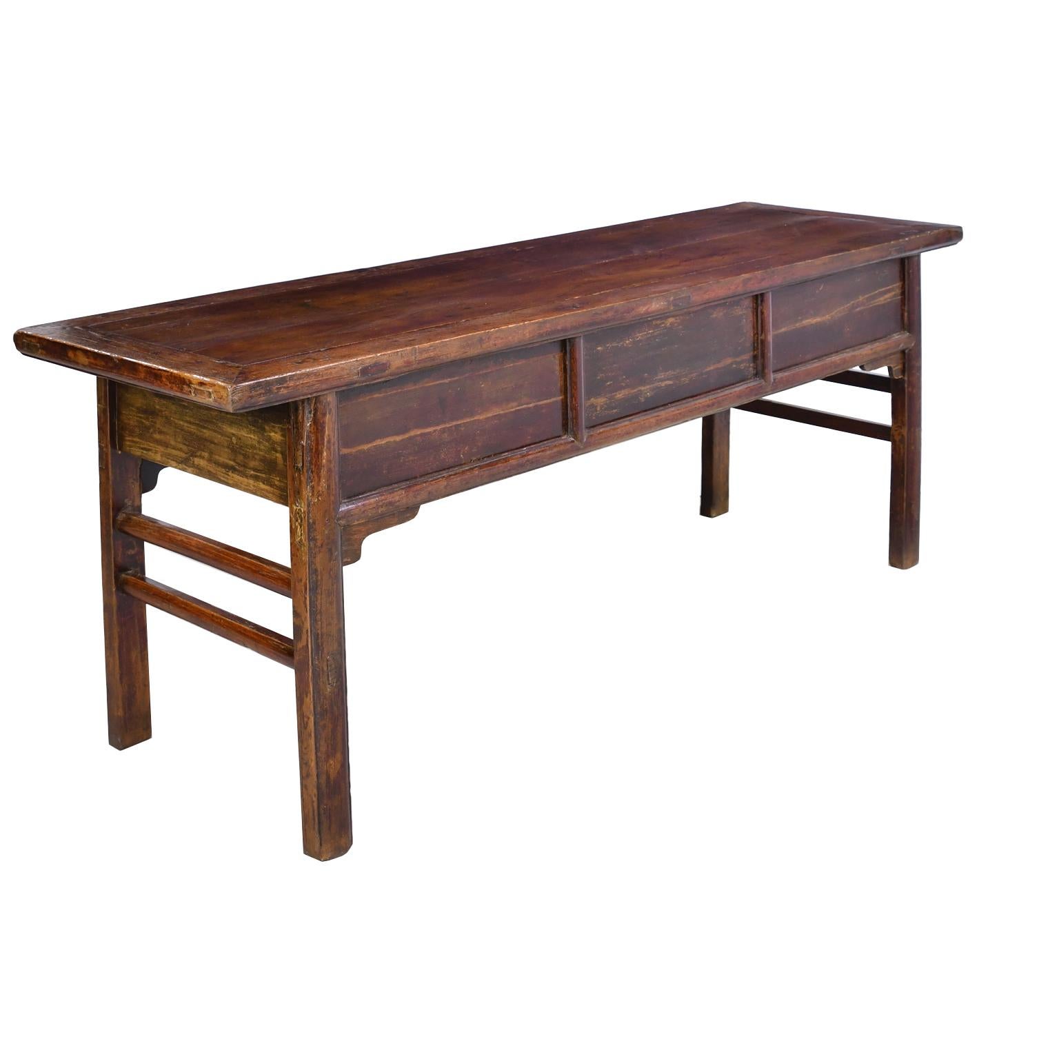 19th Century Long Qing Chinese Altar Table in Elm In Good Condition In Miami, FL