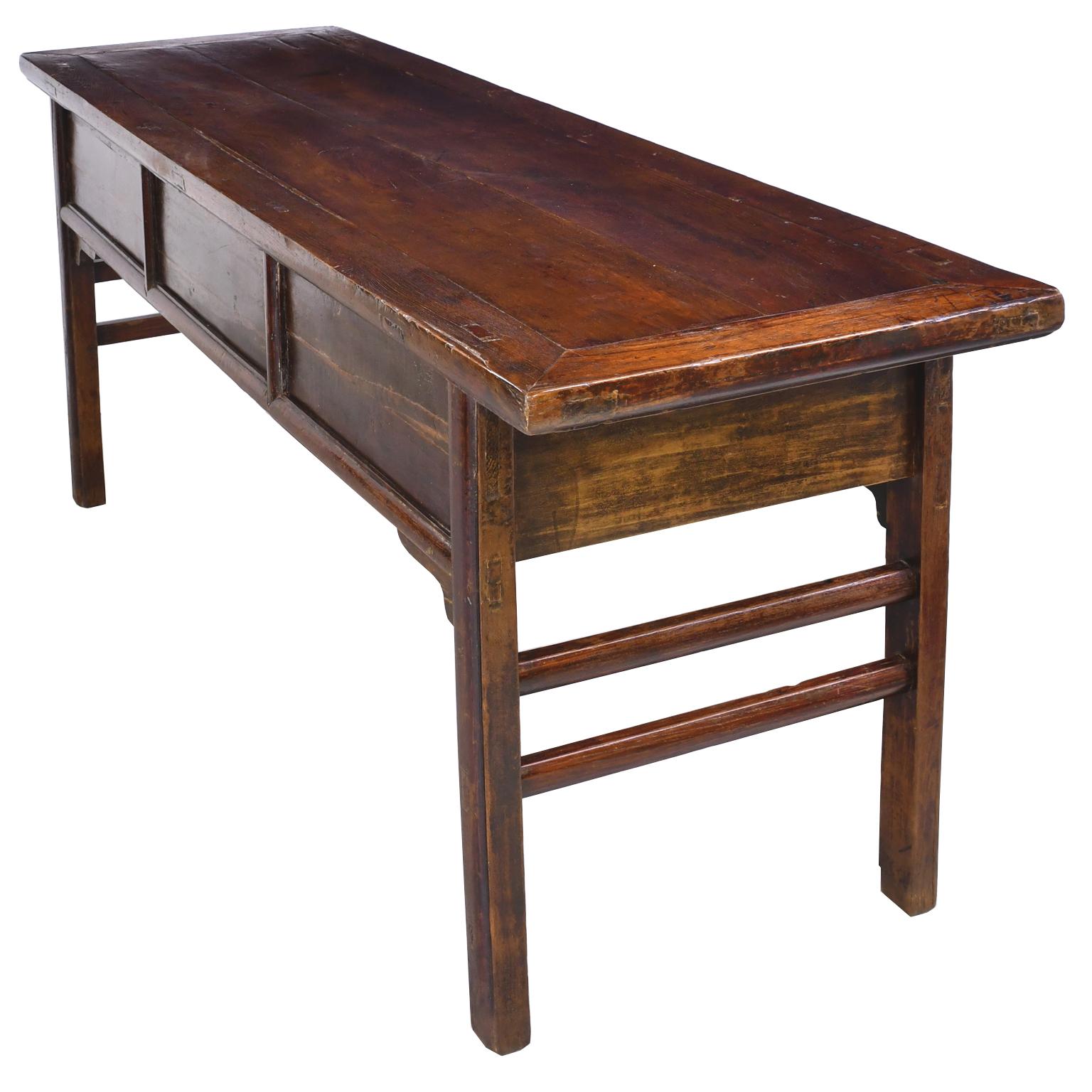 19th Century Long Qing Chinese Altar Table in Elm 1