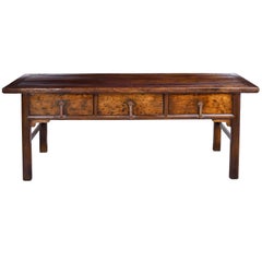 19th Century Long Qing Chinese Altar Table in Elm