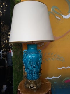 19th Century Longwy Vase Mounted in Lamp