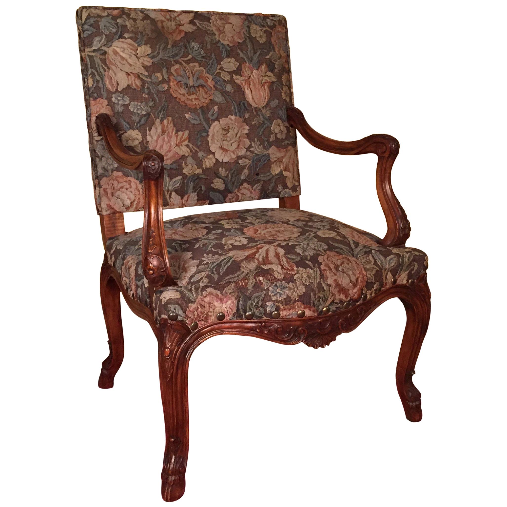 19th Century Lordly Neo Baroque Armchair Solid Walnut