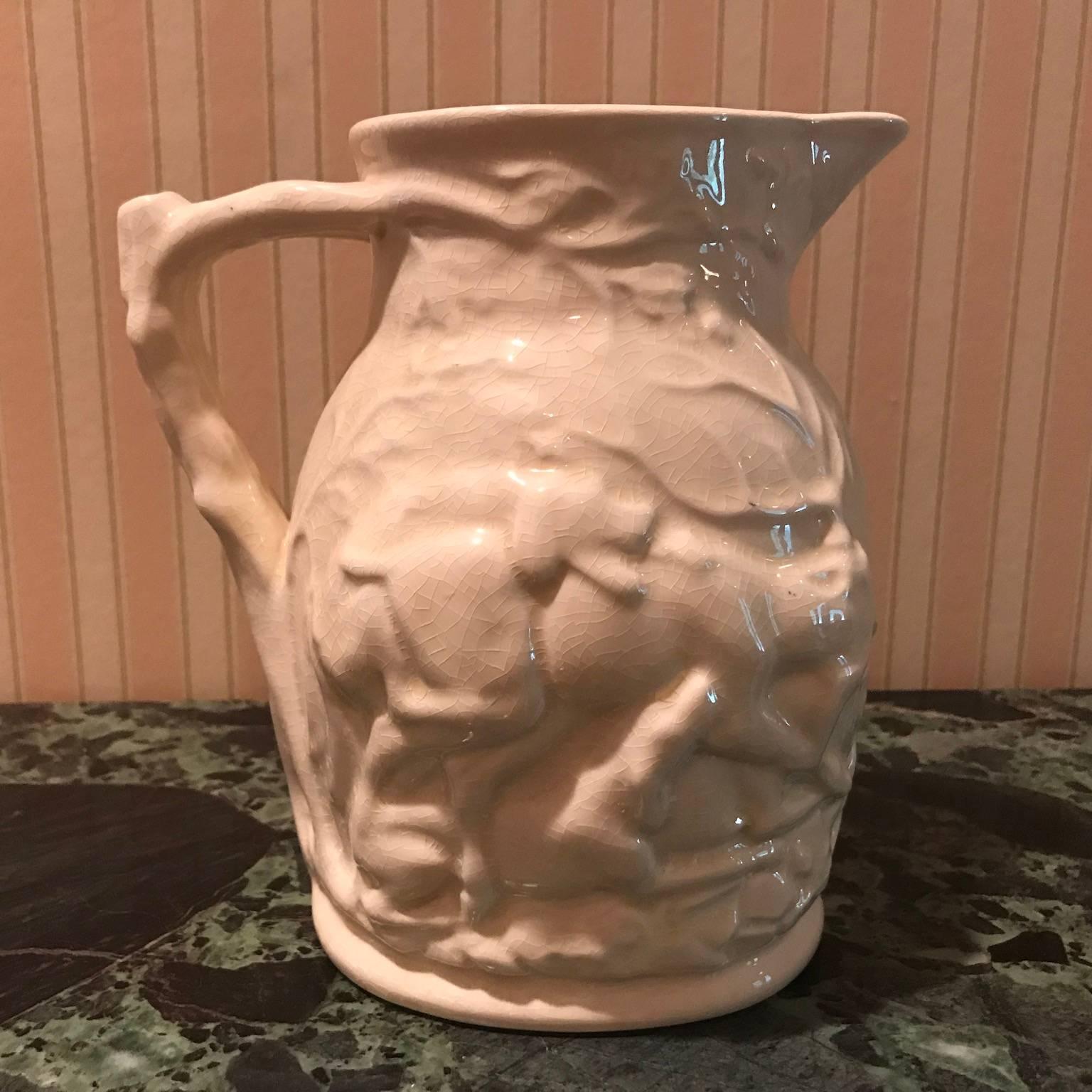 19th Century Lot of Four Porcelain Relief Pitchers In Excellent Condition For Sale In Washington Crossing, PA