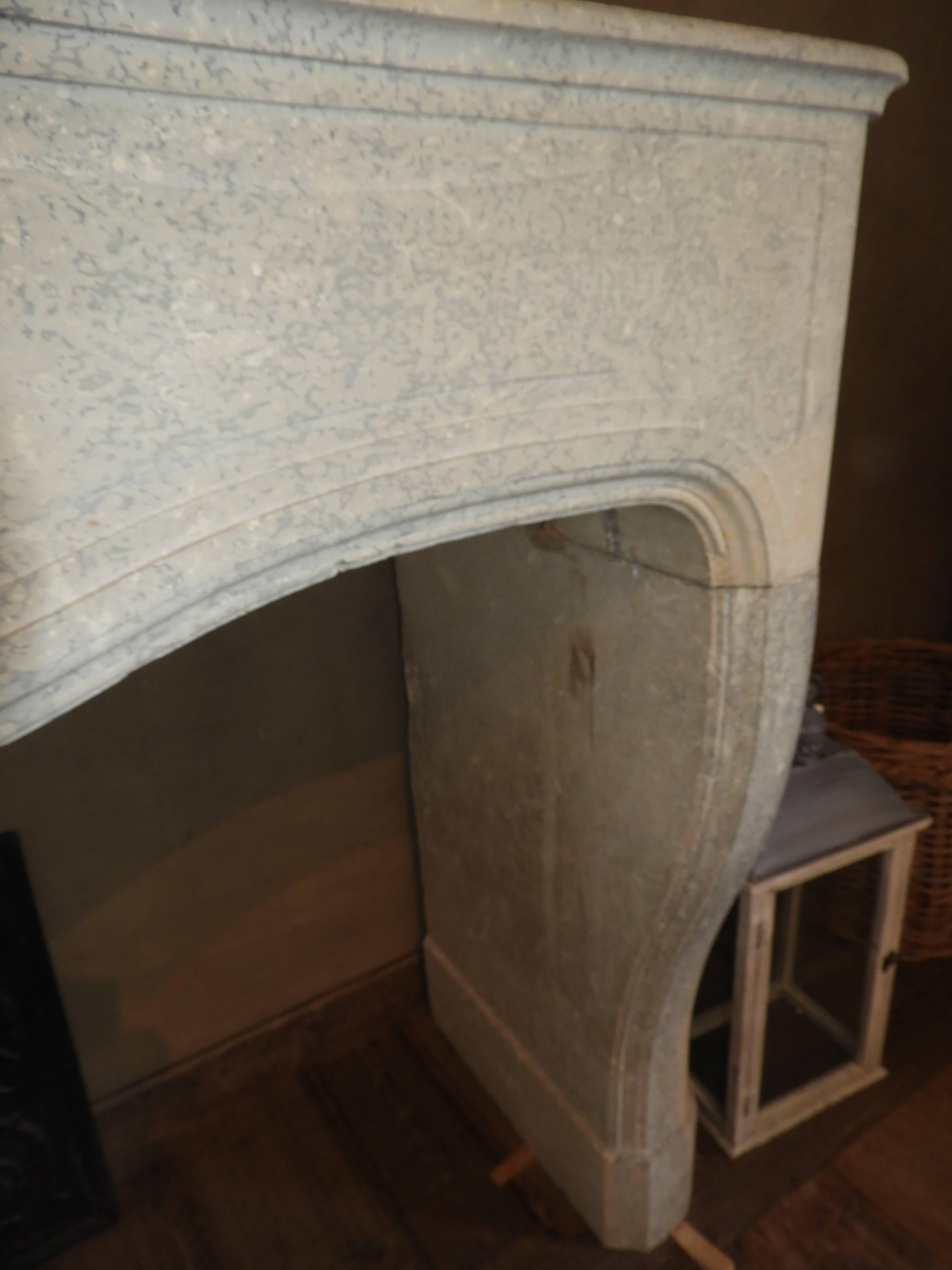 19th Century Louis 15 Jura Stone Fireplace  For Sale 3