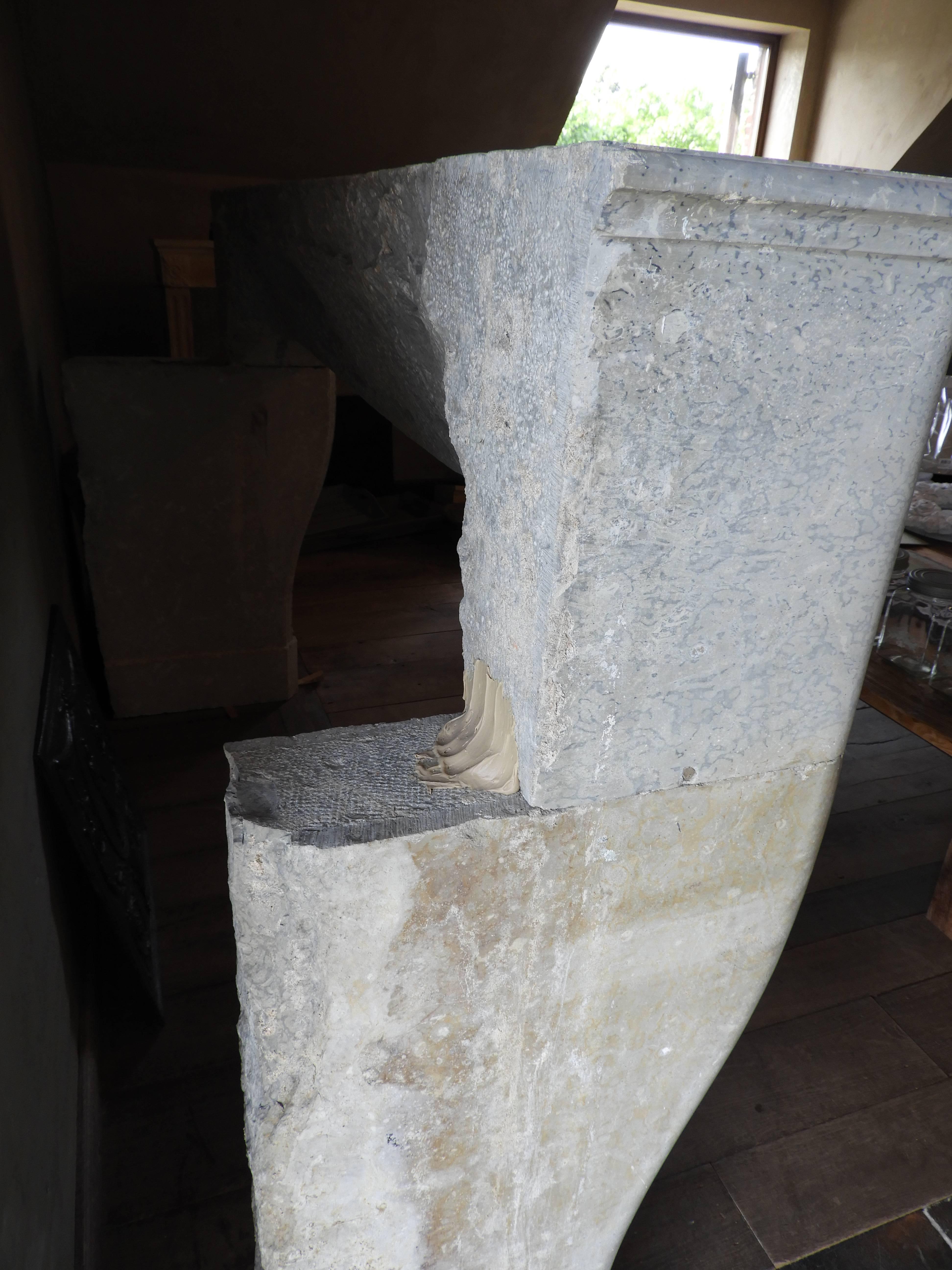 19th Century Louis 15 Jura Stone Fireplace  For Sale 6