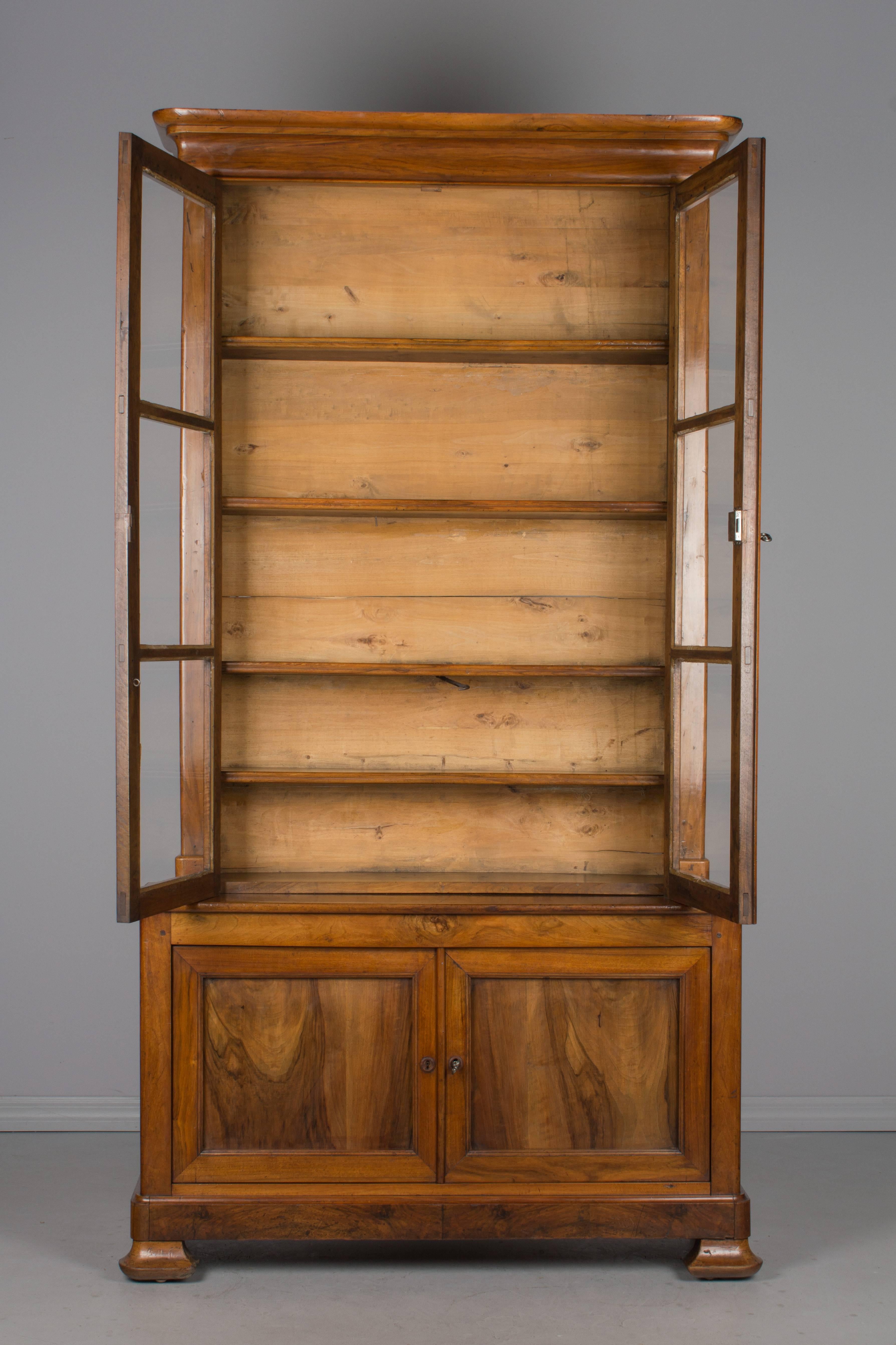 Hand-Crafted 19th Century Louis Philippe Bibliotheque or Bookcase