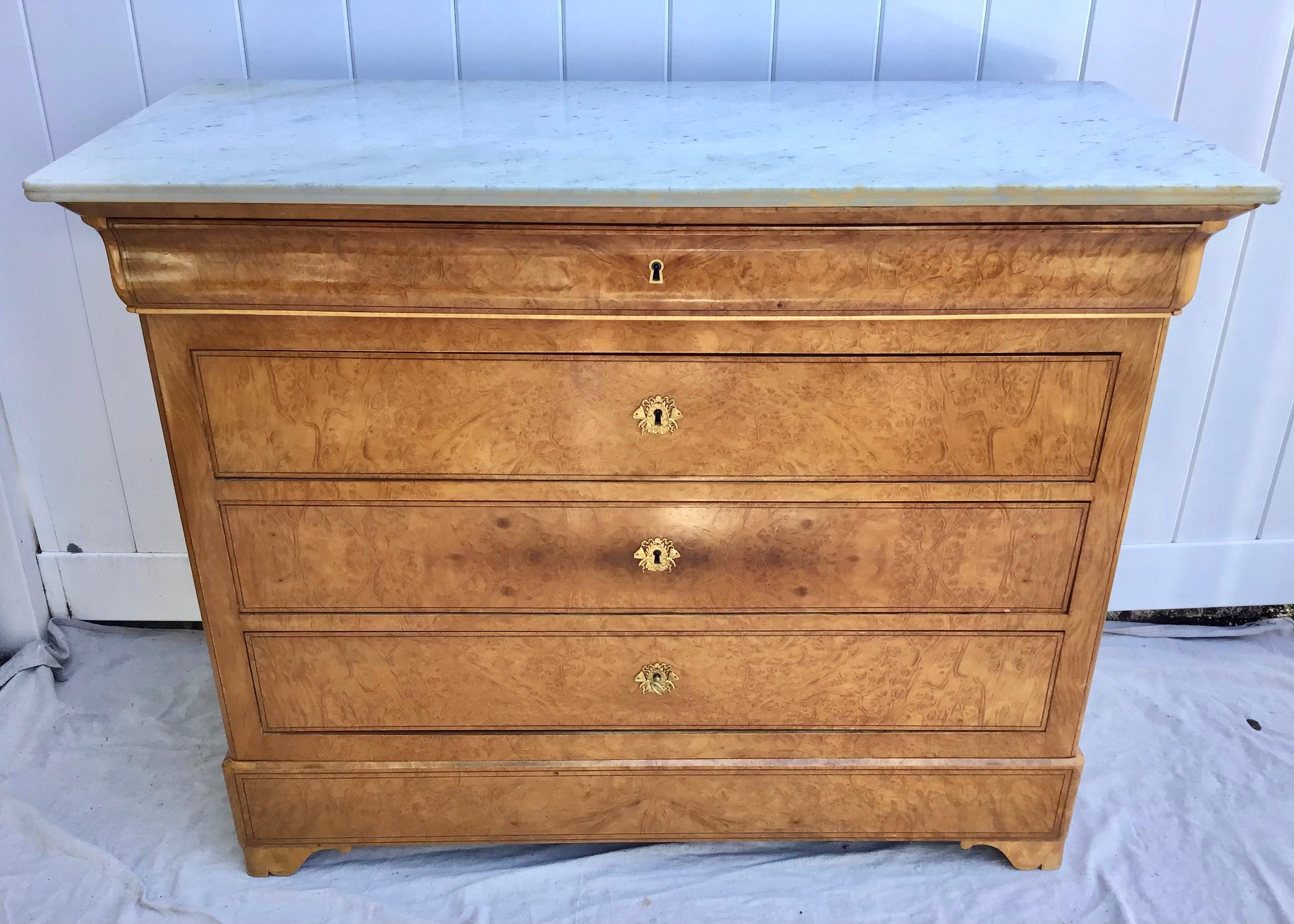 French 19th Century Louis Philippe Bird's-Eye Maple Commode