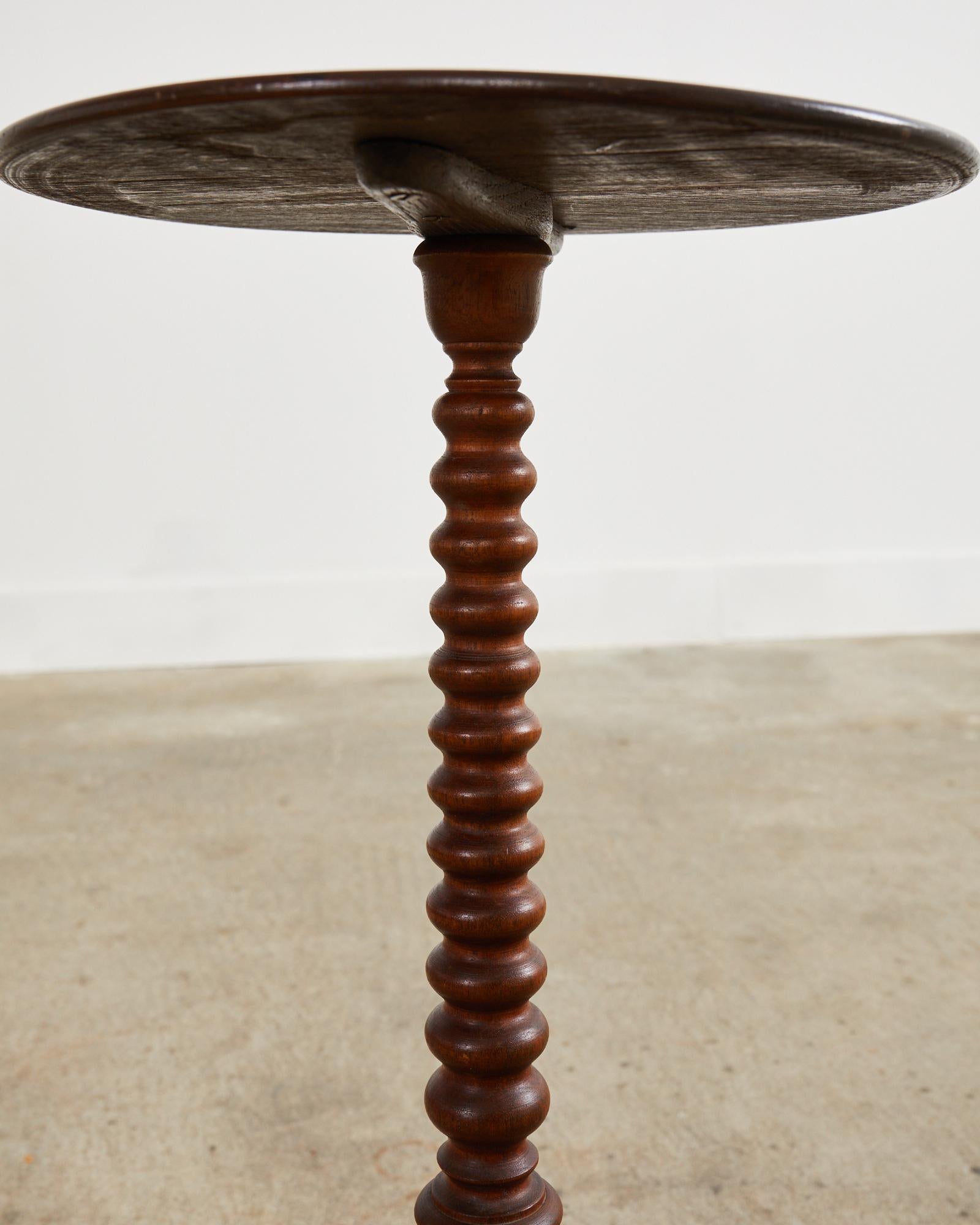 18th Century and Earlier 19th Century Louis Philippe Bobbin Turned Tripod Drink Table