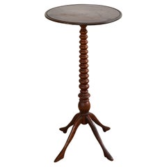 Antique 19th Century Louis Philippe Bobbin Turned Tripod Drink Table