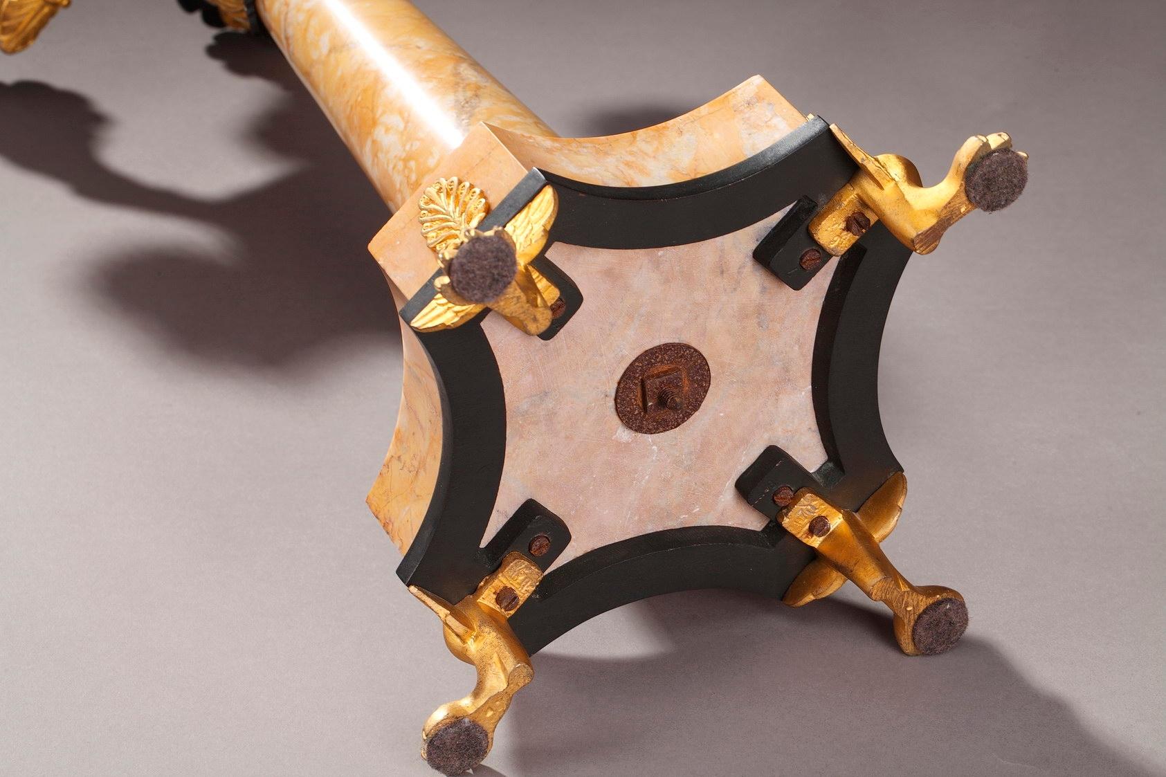 19th Century Louis-Philippe Bronze and Sienna Marble Candelabras 8
