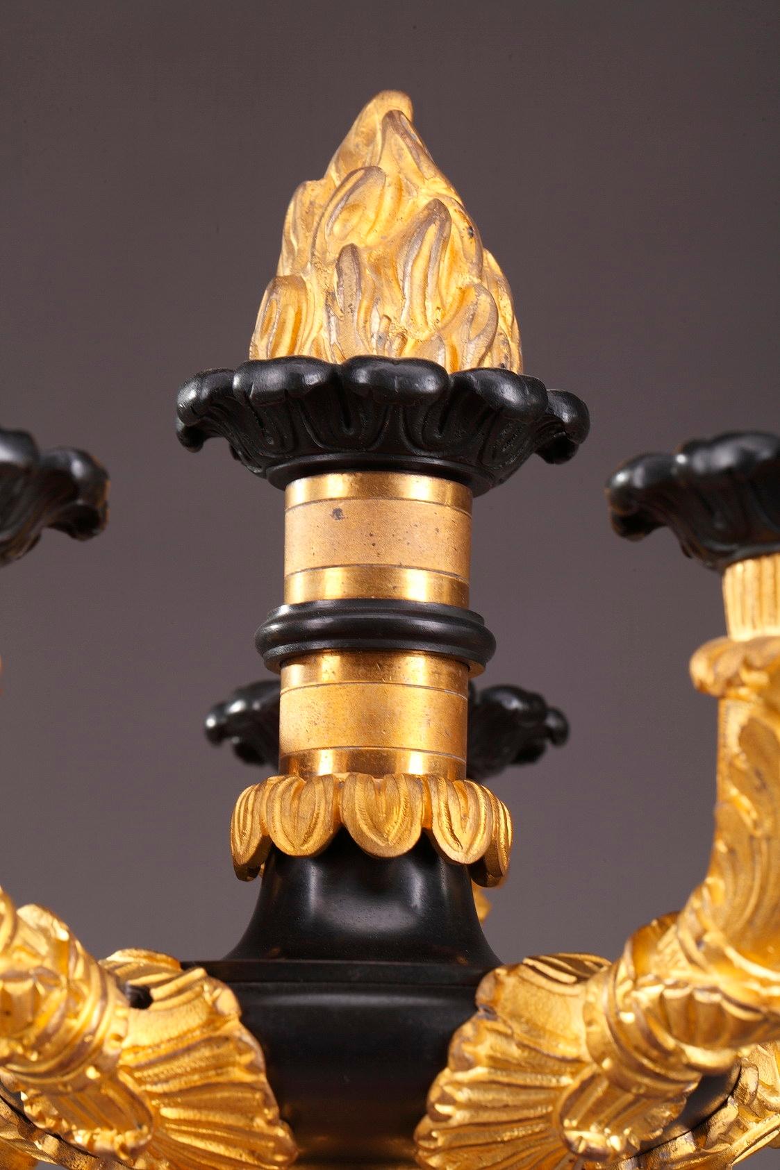 19th Century Louis-Philippe Bronze and Sienna Marble Candelabras 2