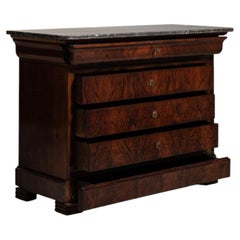 Comò in legno marrone in stile Luigi Filippo del XIX secolo