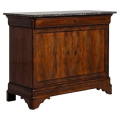 19th Century Louis Philippe Buffet in Flame Mahogany & Marble