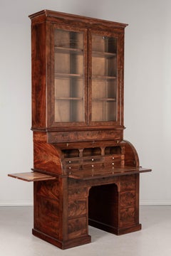 19th Century Louis Philippe Bureau à Cylindre or Roll Top Secretary Desk