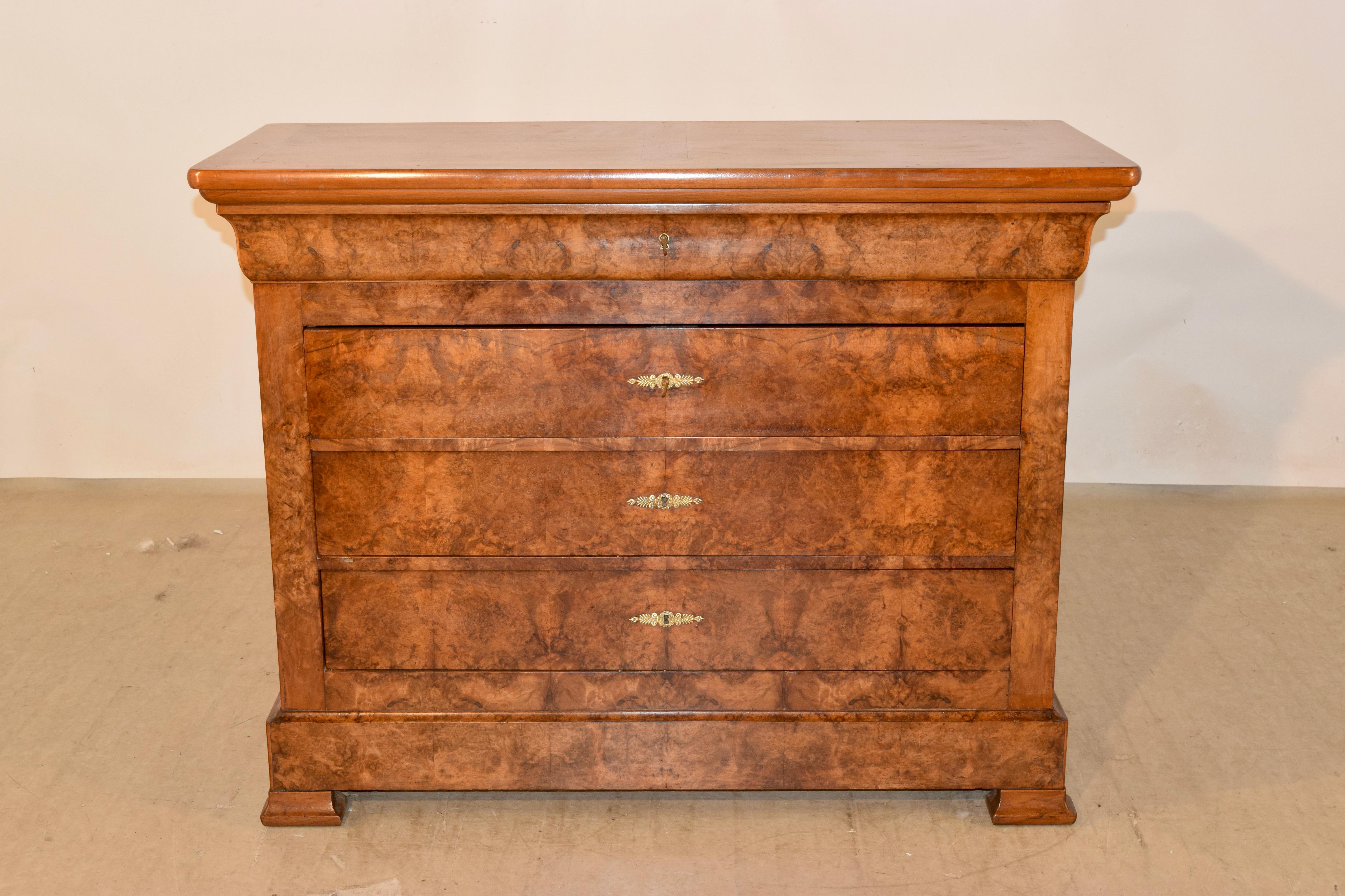 19th Century Louis Philippe Burl Commode In Good Condition In High Point, NC