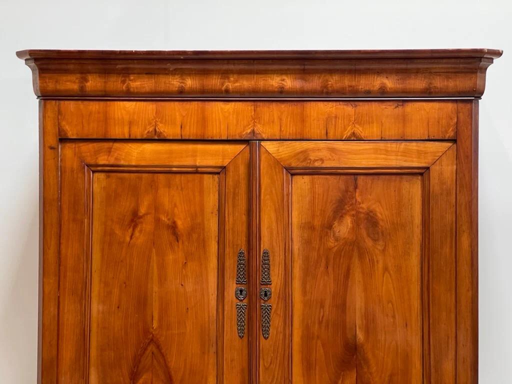19th Century Louis Philippe Cherry Wood Armoire In Good Condition In Doylestown, PA