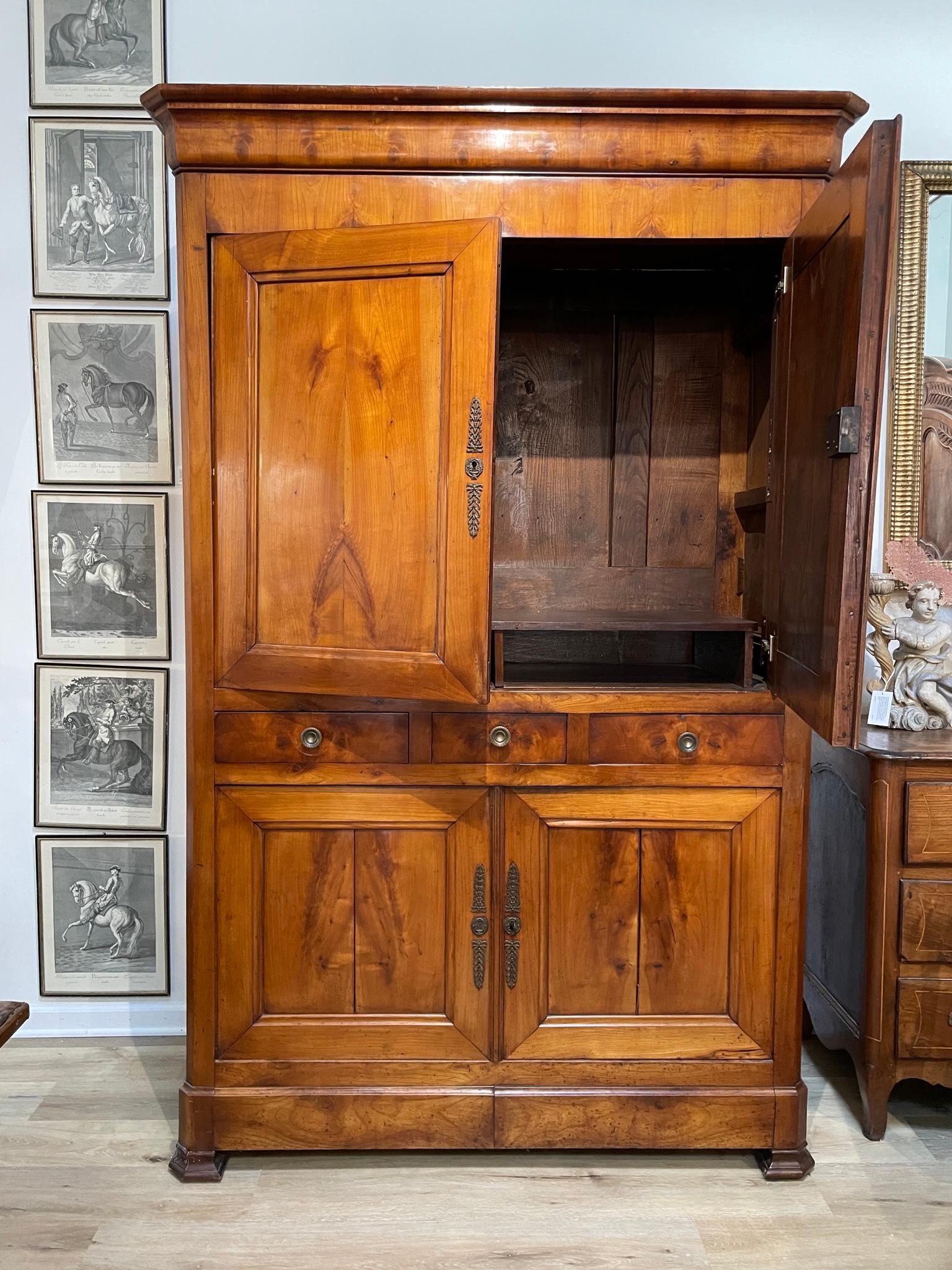 19th Century Louis Philippe Cherry Wood Armoire 3