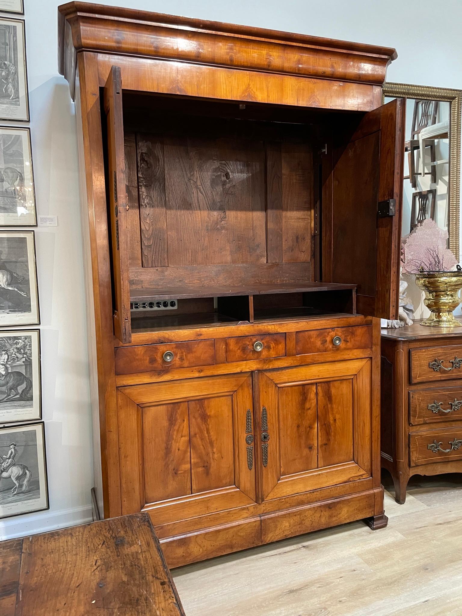 19th Century Louis Philippe Cherry Wood Armoire 6