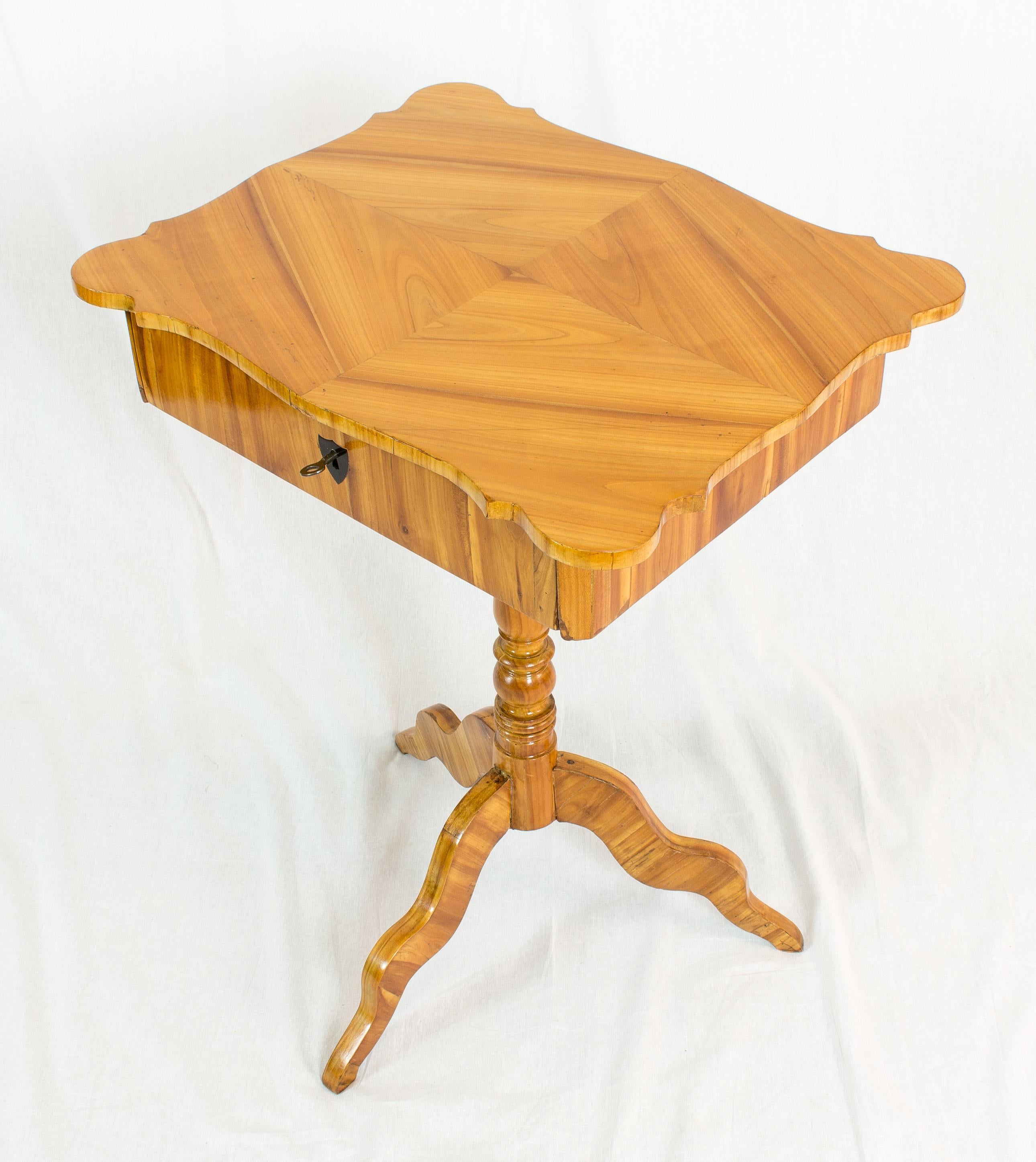 19th Century Louis Philippe Cherrywood Sewing or Side Table For Sale 1