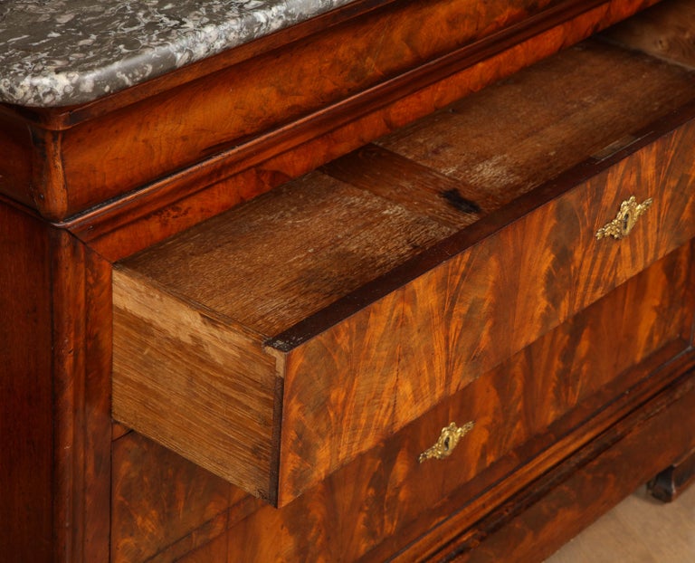 19th Century Louis Philippe Chest in Mahogany with a St. Anne Marble Top For Sale at 1stdibs