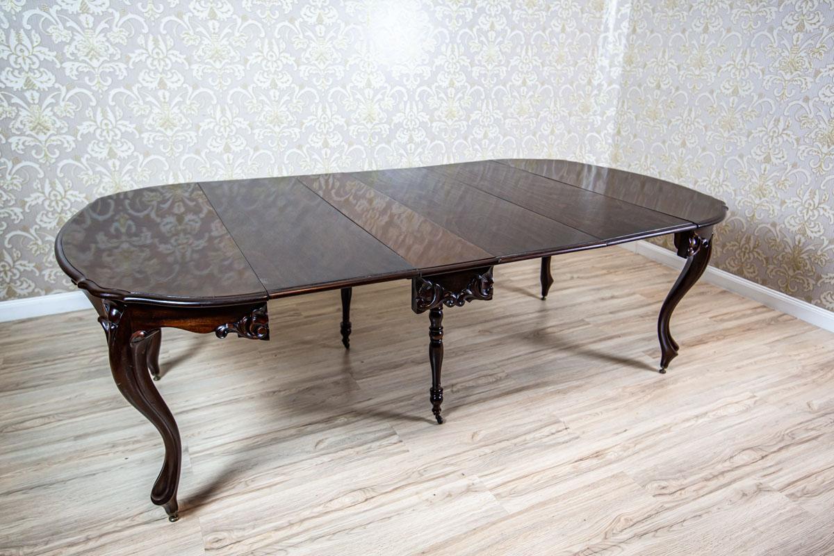 19th-Century Louis Philippe Mahogany Extendable Dining Table in Shellac 8