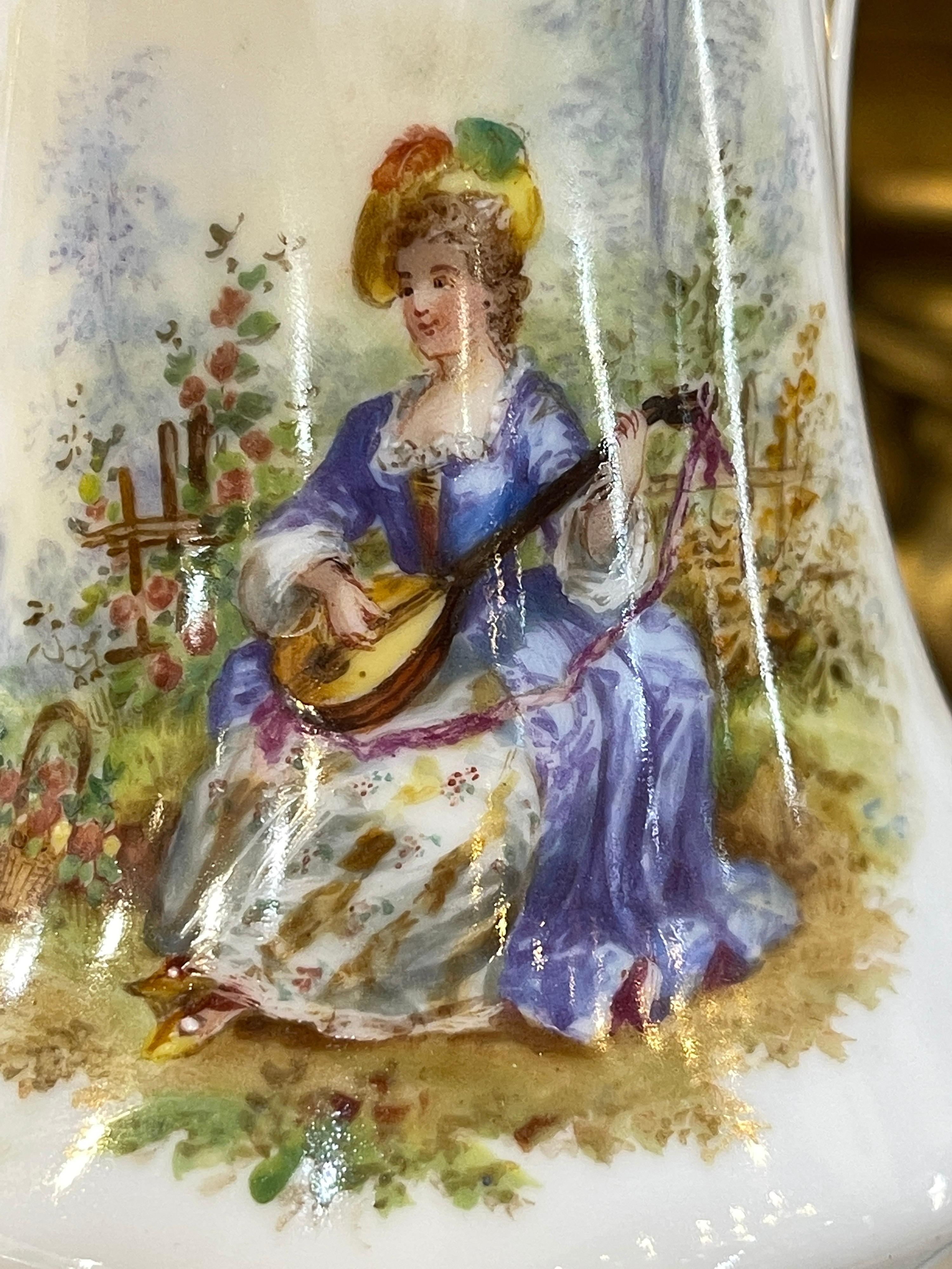 Hand-Painted 19th Century Louis Philippe Dresden Porcelain, 1850