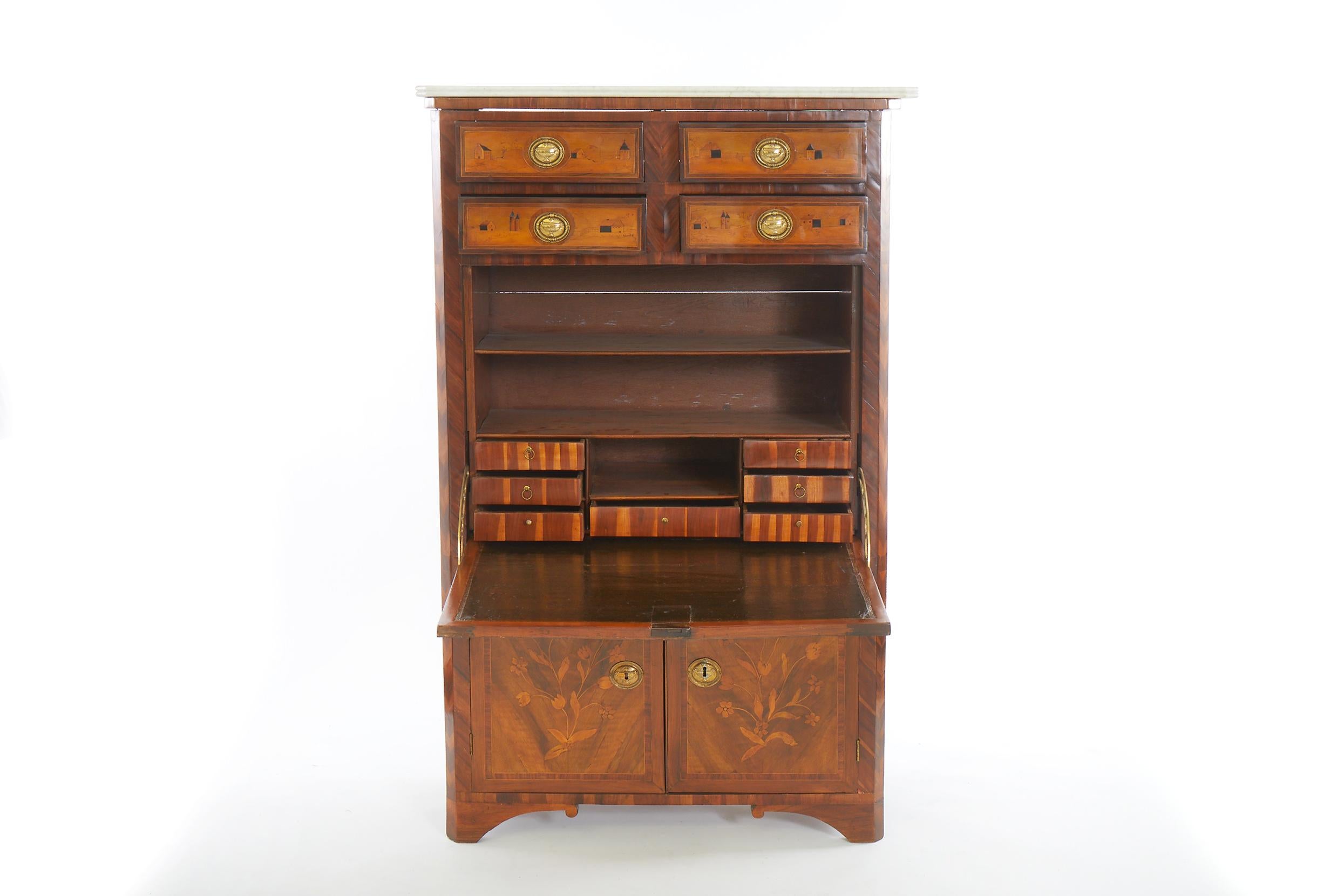 19th Century Louis Philippe Fall-Front Secretary in Cherrywood For Sale 4