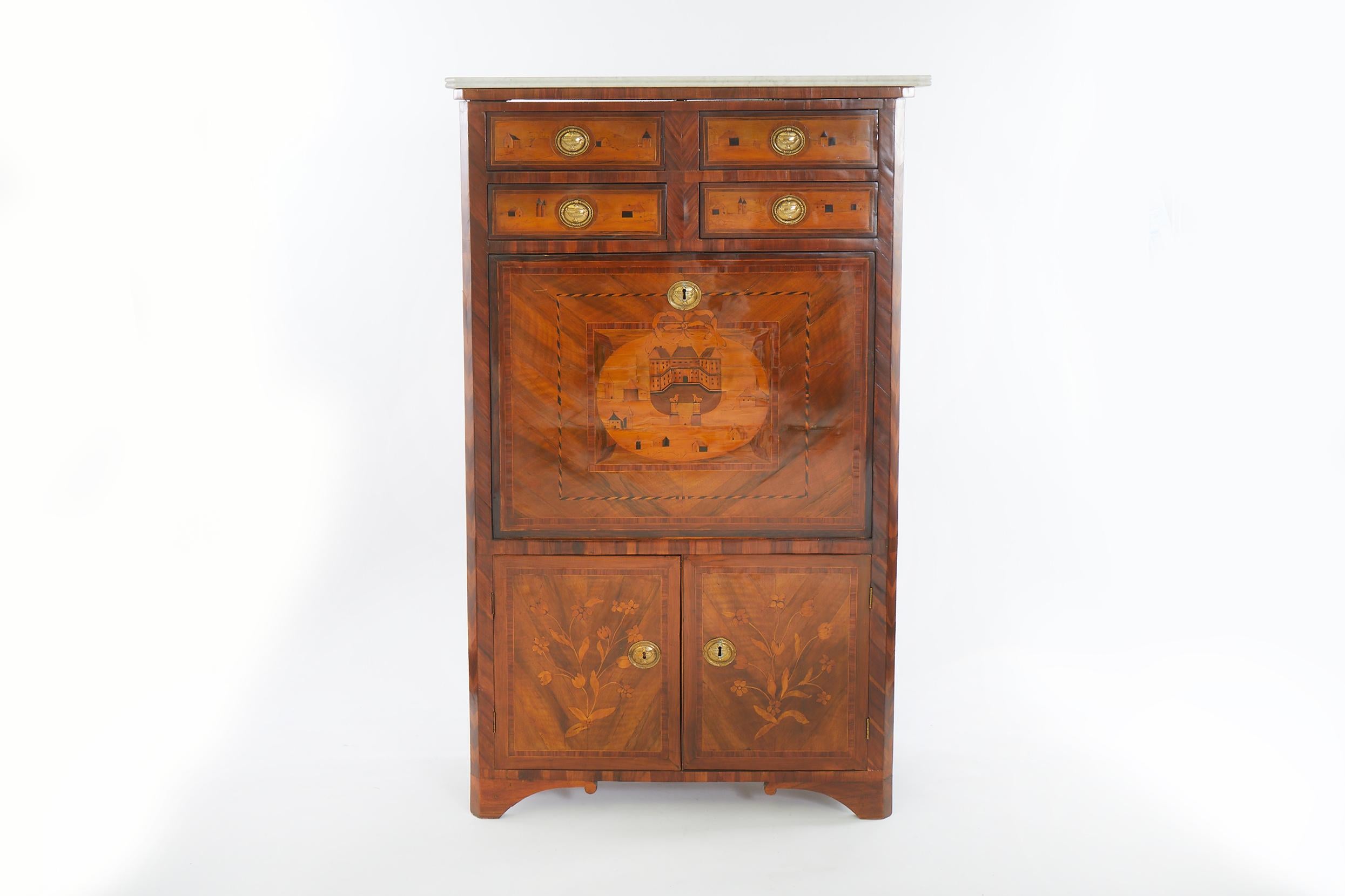 19th Century Louis Philippe Fall-Front Secretary in Cherrywood For Sale 6