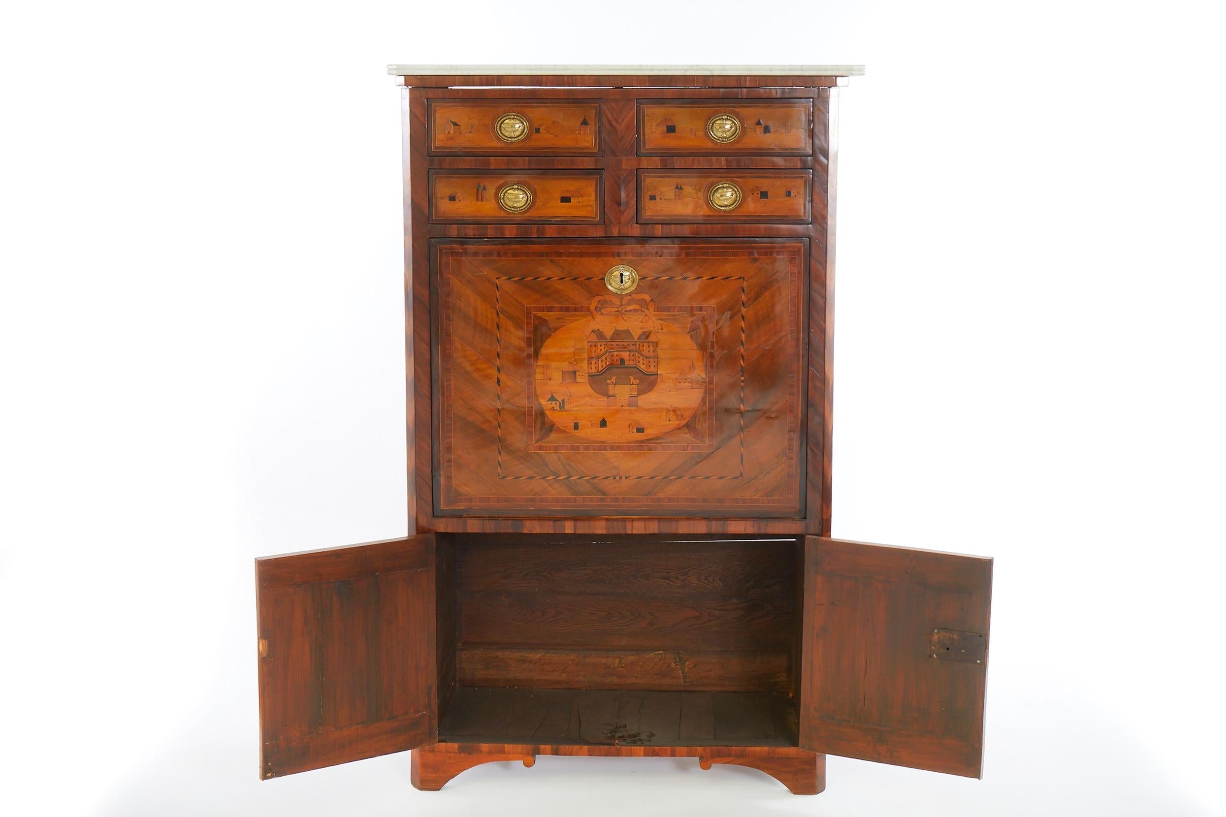 19th Century Louis Philippe Fall-Front Secretary in Cherrywood For Sale 1