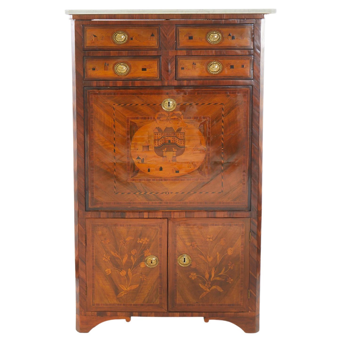 19th Century Louis Philippe Fall-Front Secretary in Cherrywood