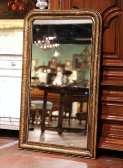 19th Century Louis Philippe Faux Burl Wood and Gilt Mirror with Repousse Motifs