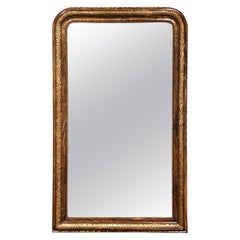 burl wood mirror 19th Century Louis Philippe Faux Burl Wood and Gilt Mirror with Repousse Motifs