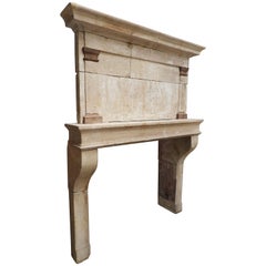 19th Century Louis Philippe Fireplace in French Limestone