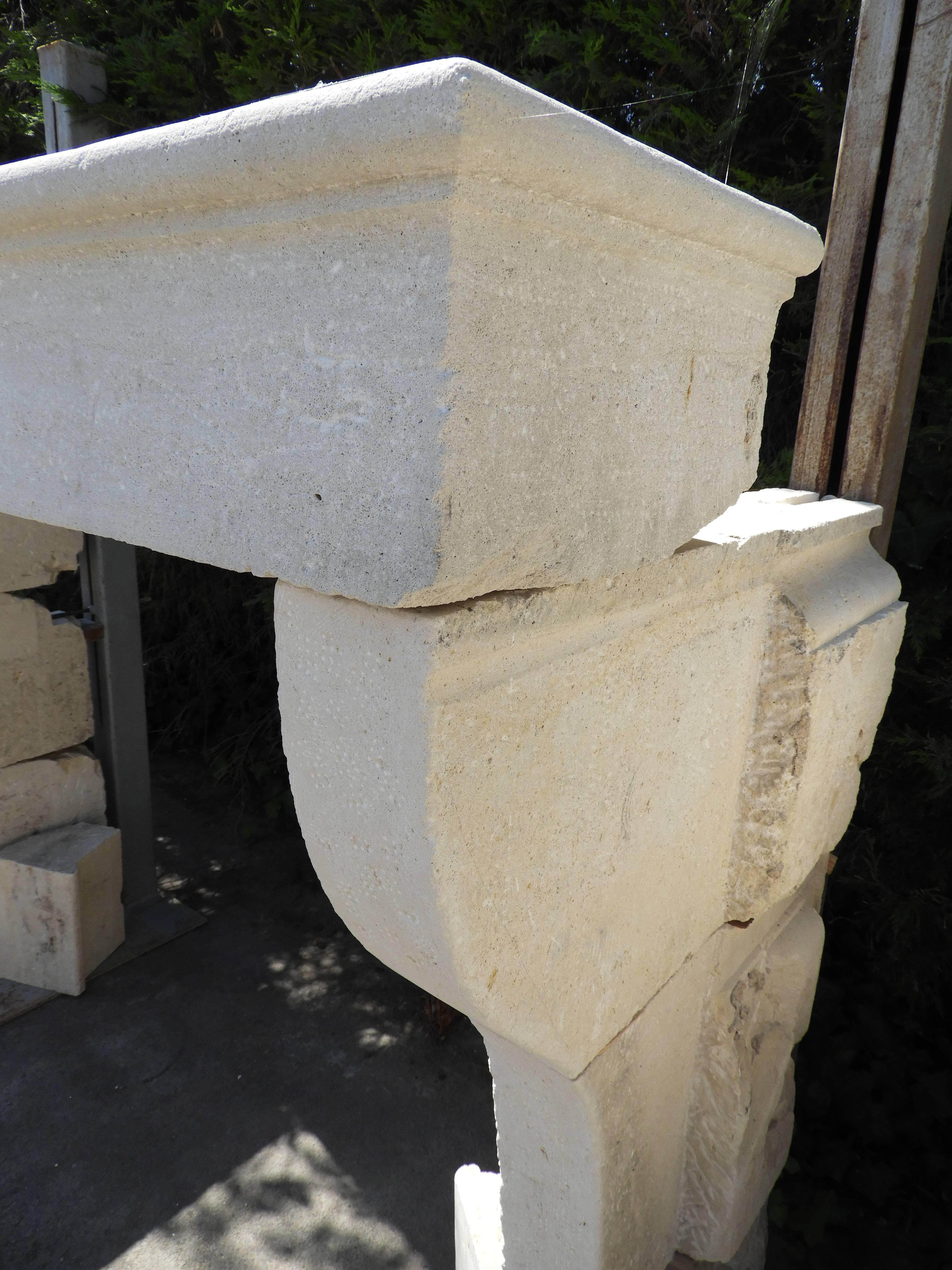19th Century Louis Philippe Fireplace in Limestone For Sale 8