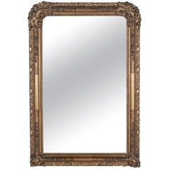 19th Century Louis Philippe French Gilded Mirror 51"H x 34.5"W